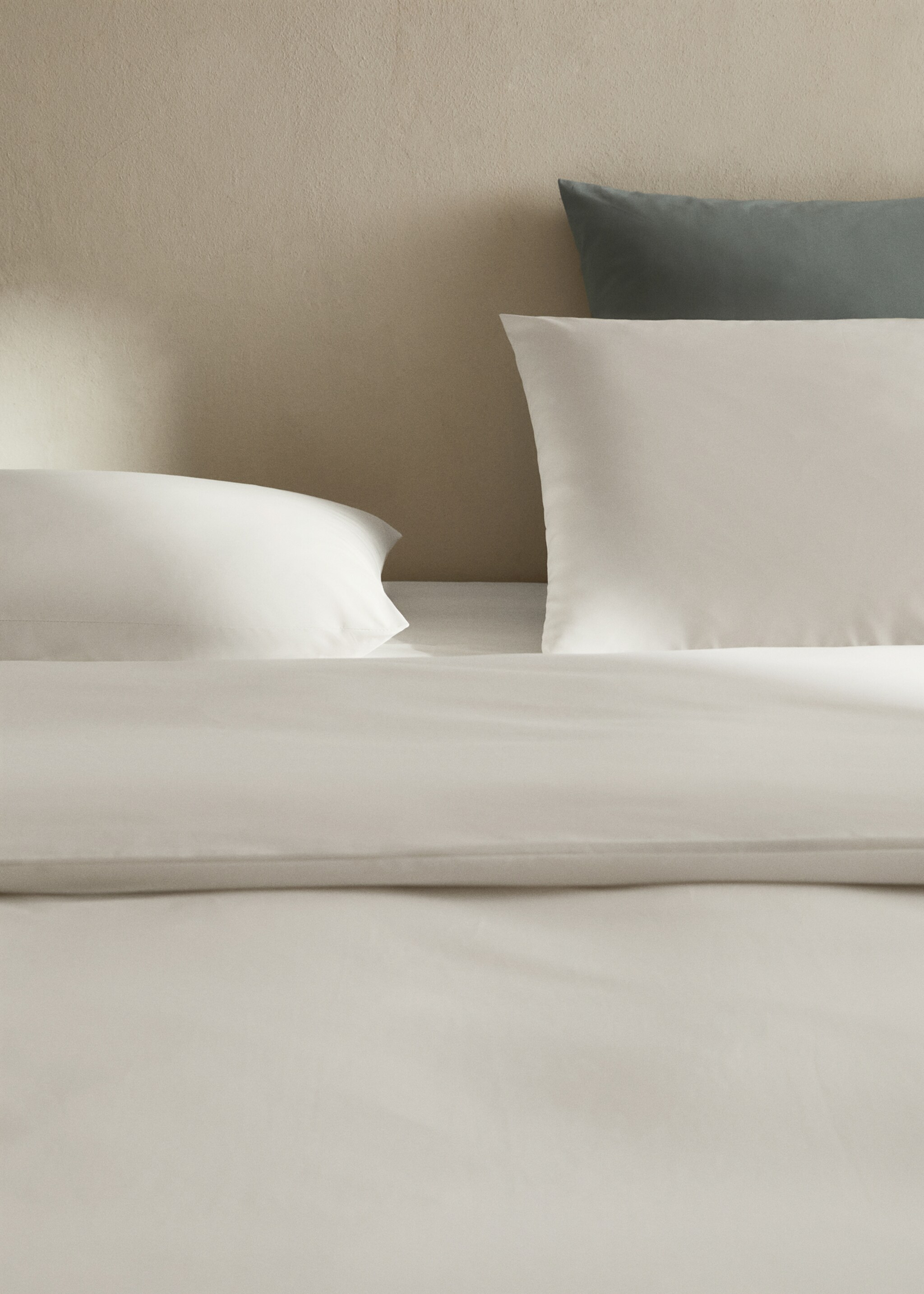 Percale cotton duvet cover Superking bed - Details of the article 7, Ecru. Ref: 17001566-00.