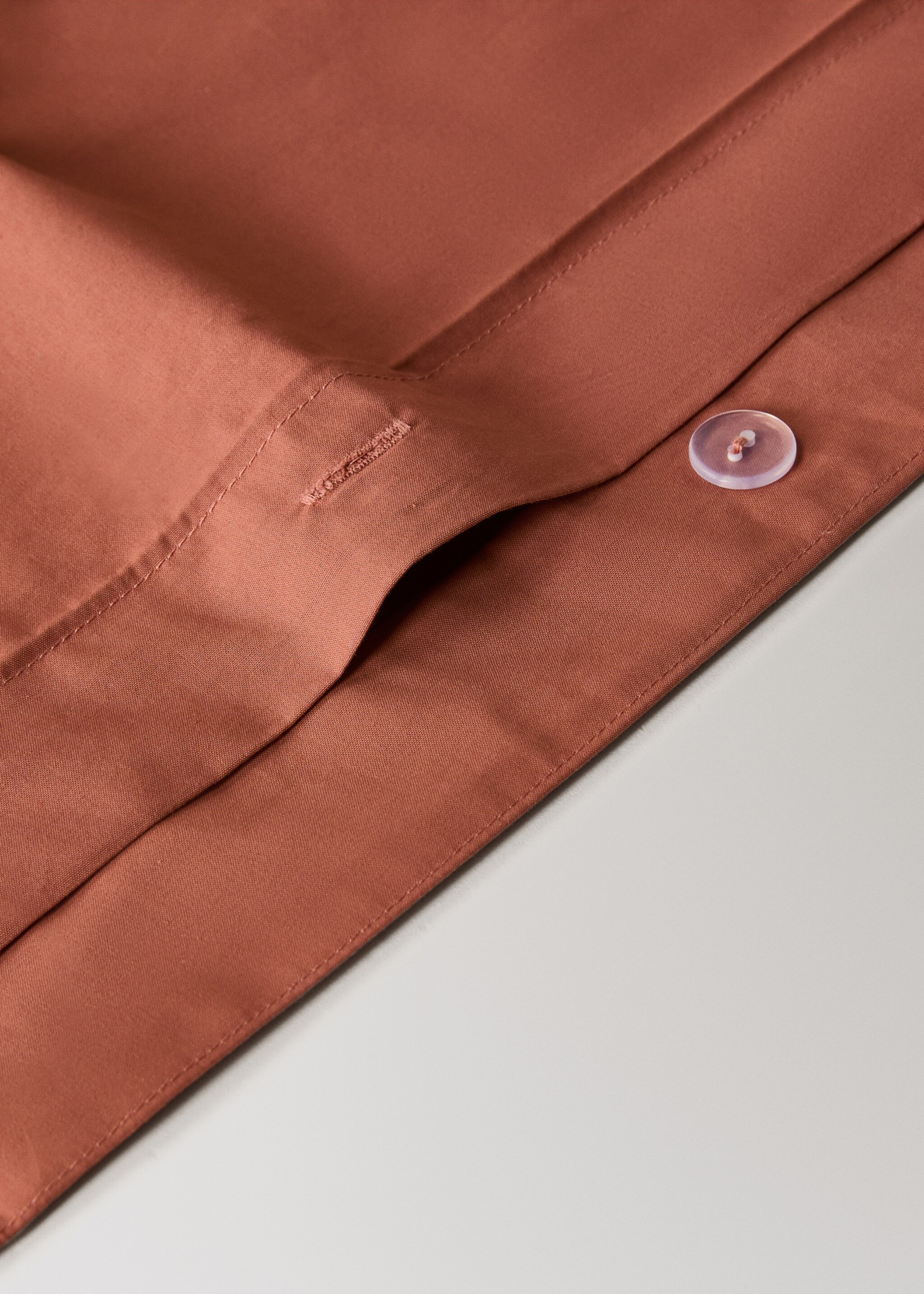 Percale cotton duvet cover King bed - Details of the article 1, Medium Pink. Ref: 17001567-00.