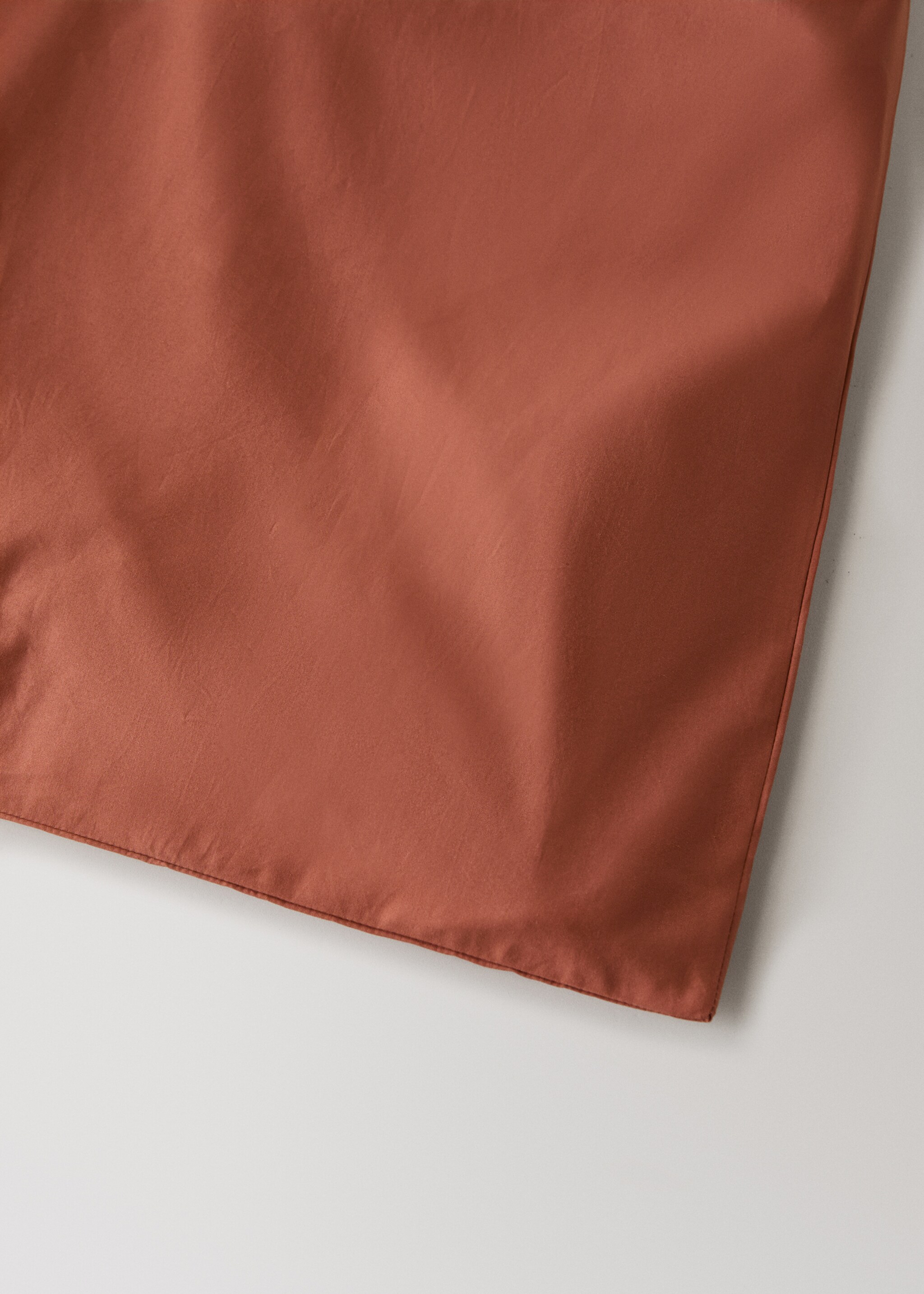 Percale cotton duvet cover King bed - Details of the article 3, Medium Pink. Ref: 17001567-00.