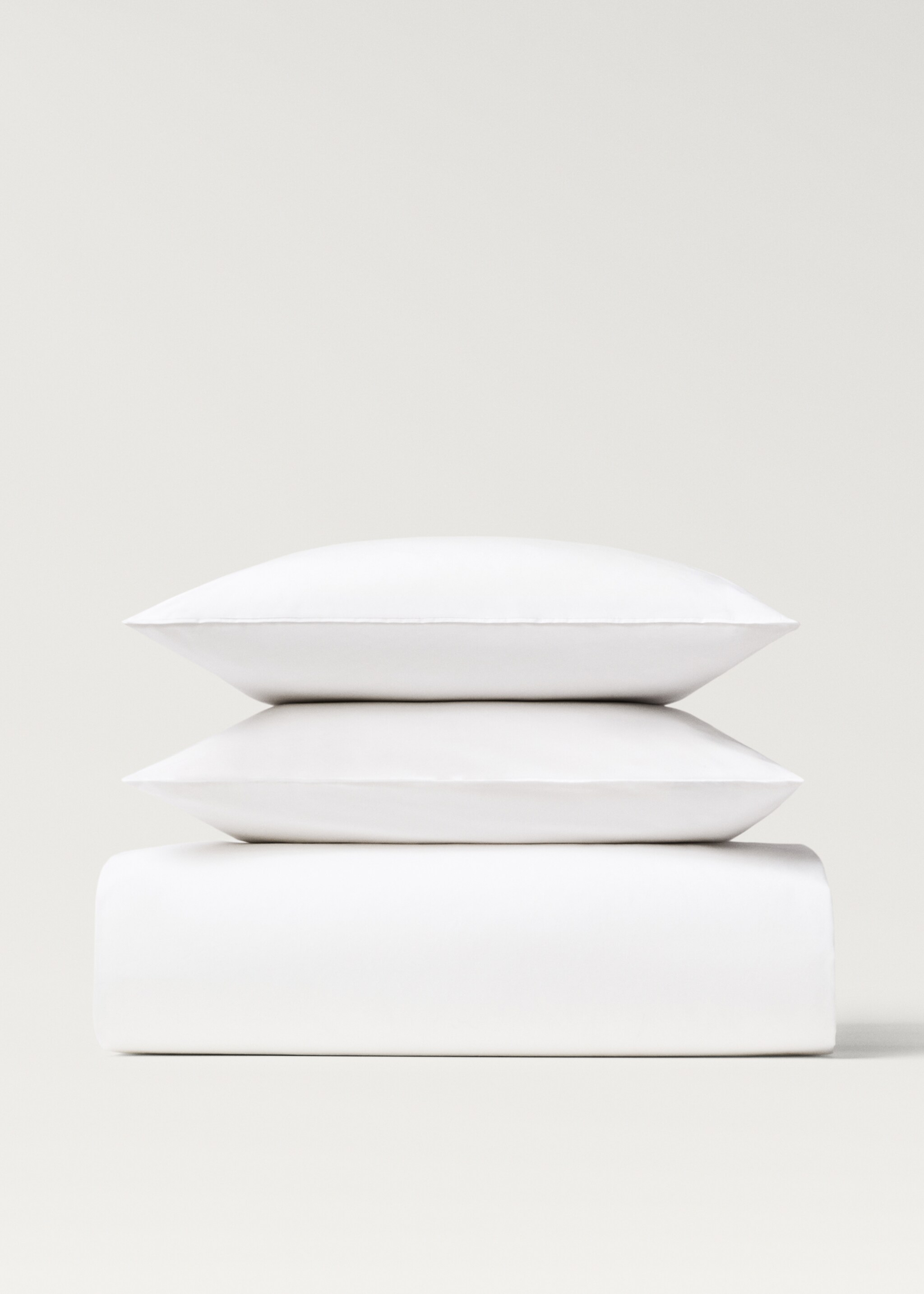 300 threads count cotton percale duvet cover Queen bed - Article without model, Ecru. Ref: 17001571-00.