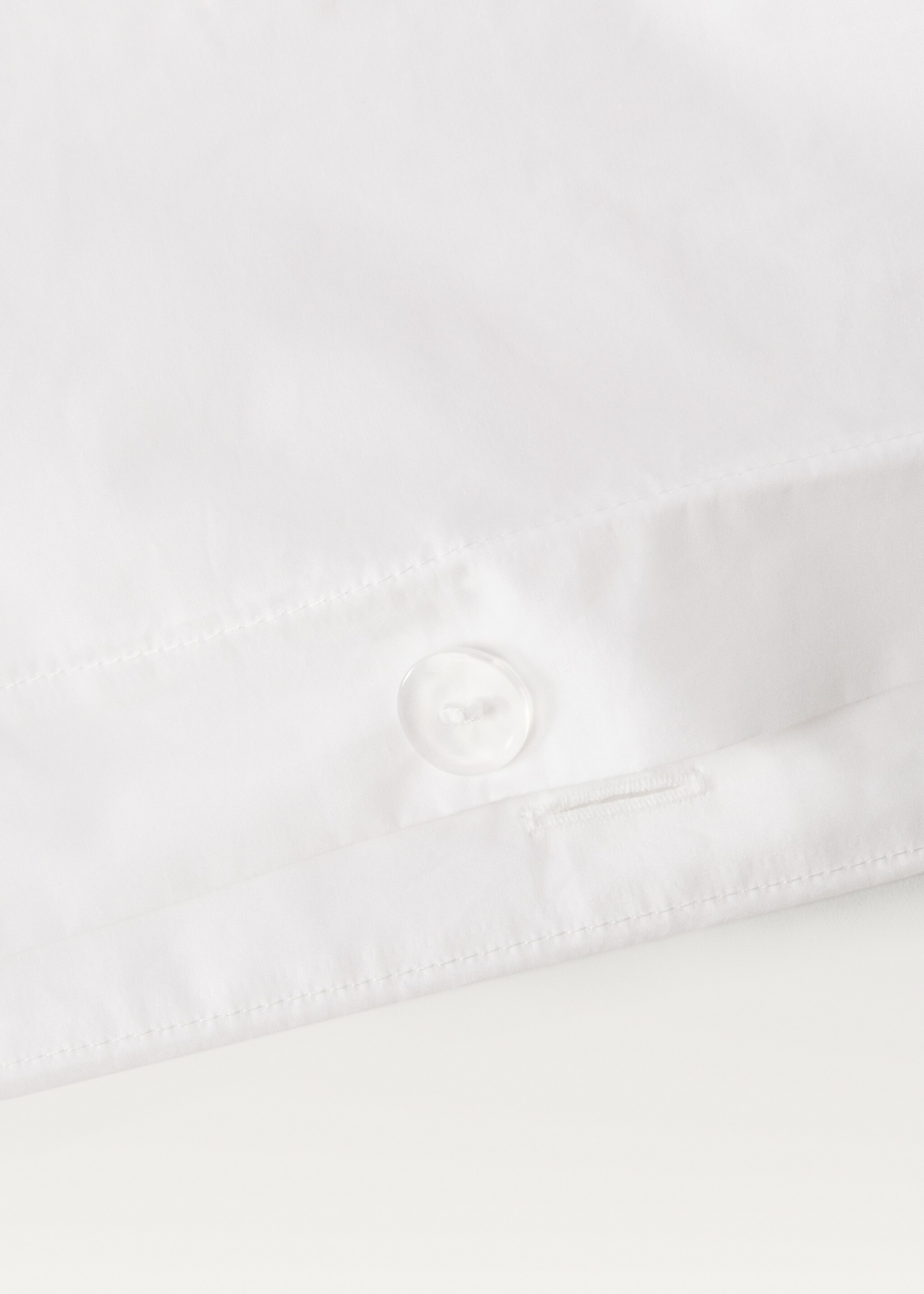300 threads count cotton percale duvet cover Queen bed - Details of the article 1, Ecru. Ref: 17001571-00.