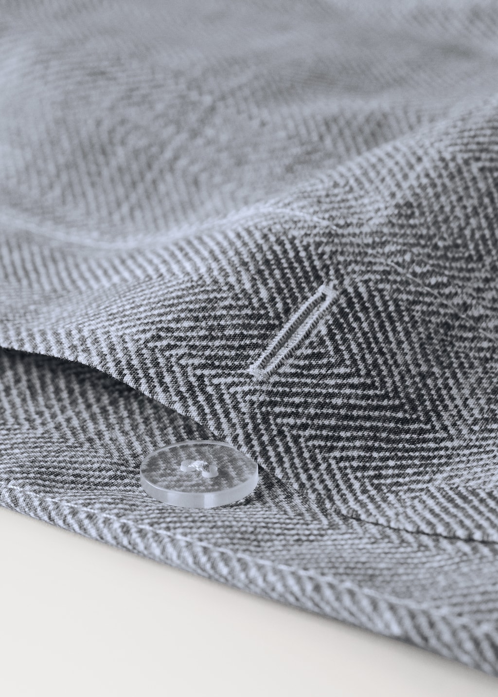 200-thread count percale cotton herringbone-print duvet cover for 90 cm bed