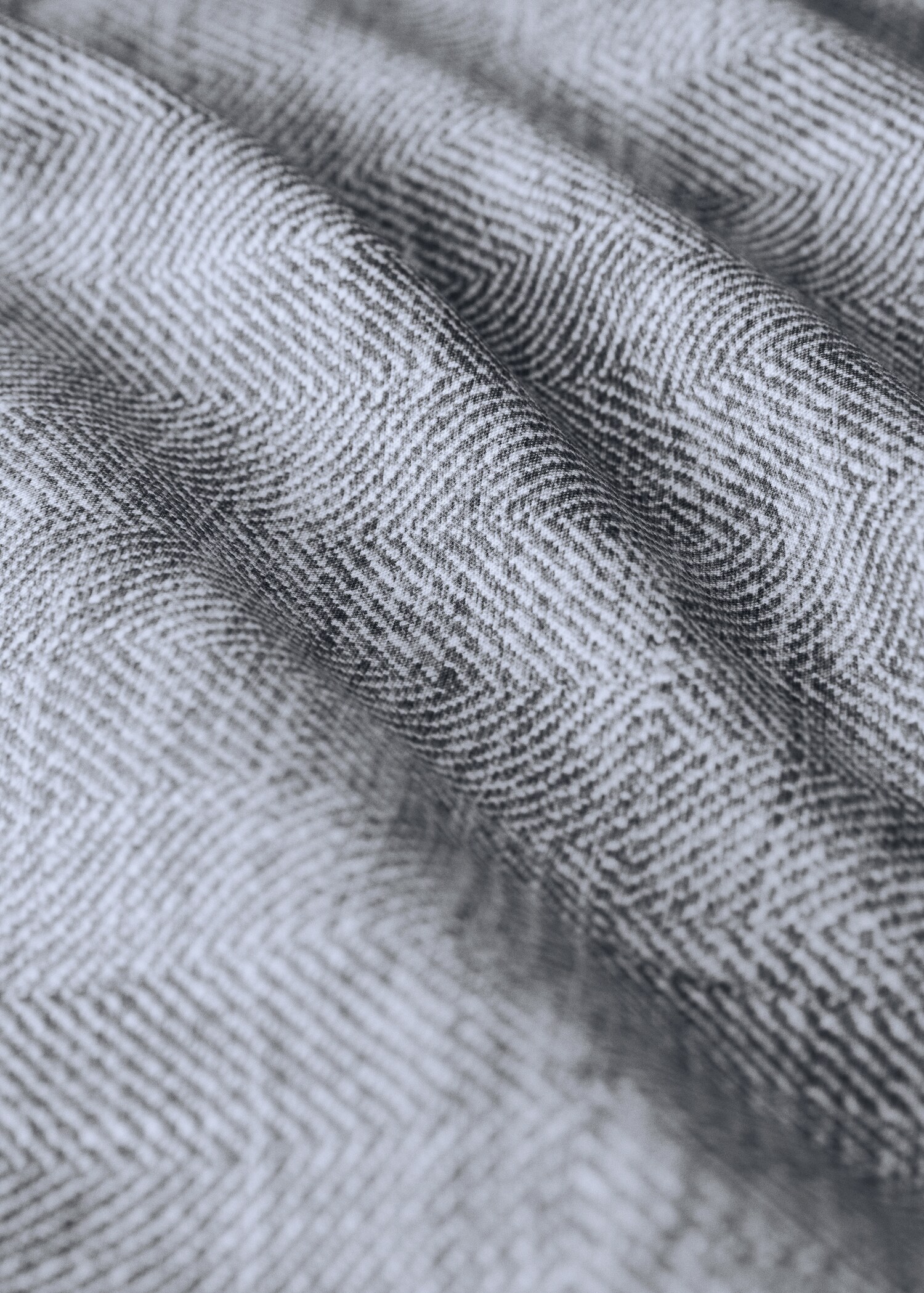 Percale cotton duvet cover, 200 thread count, herringbone print, for a 135 cm bed - Details of the article 2