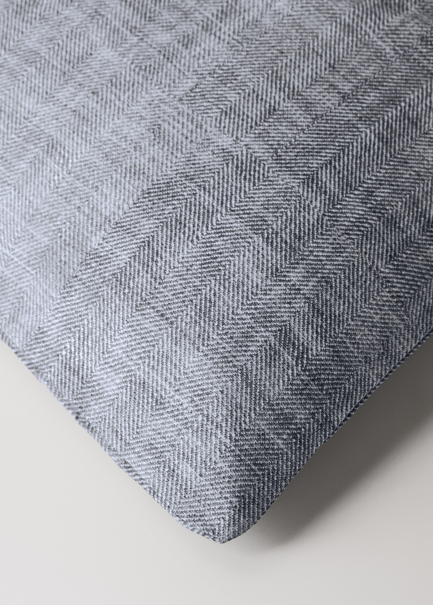 Percale cotton duvet cover, 200 thread count, herringbone print, for a 135 cm bed - Details of the article 3