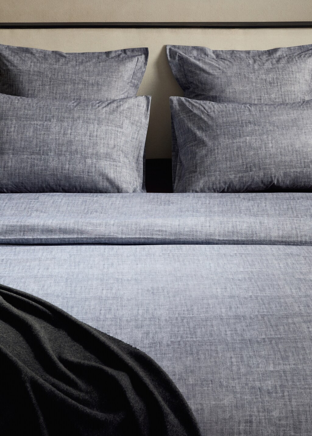 200-thread count percale cotton herringbone-print duvet cover for 53.15 bed