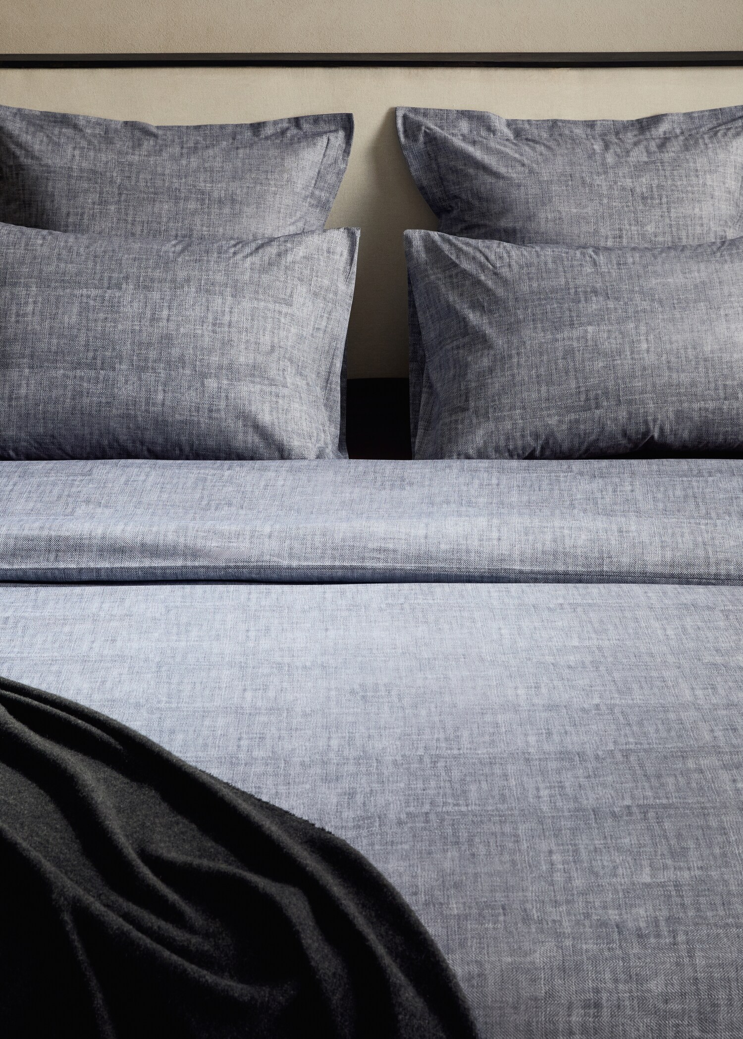 Percale cotton duvet cover, 200 thread count, herringbone print, for a 135 cm bed - Details of the article 7