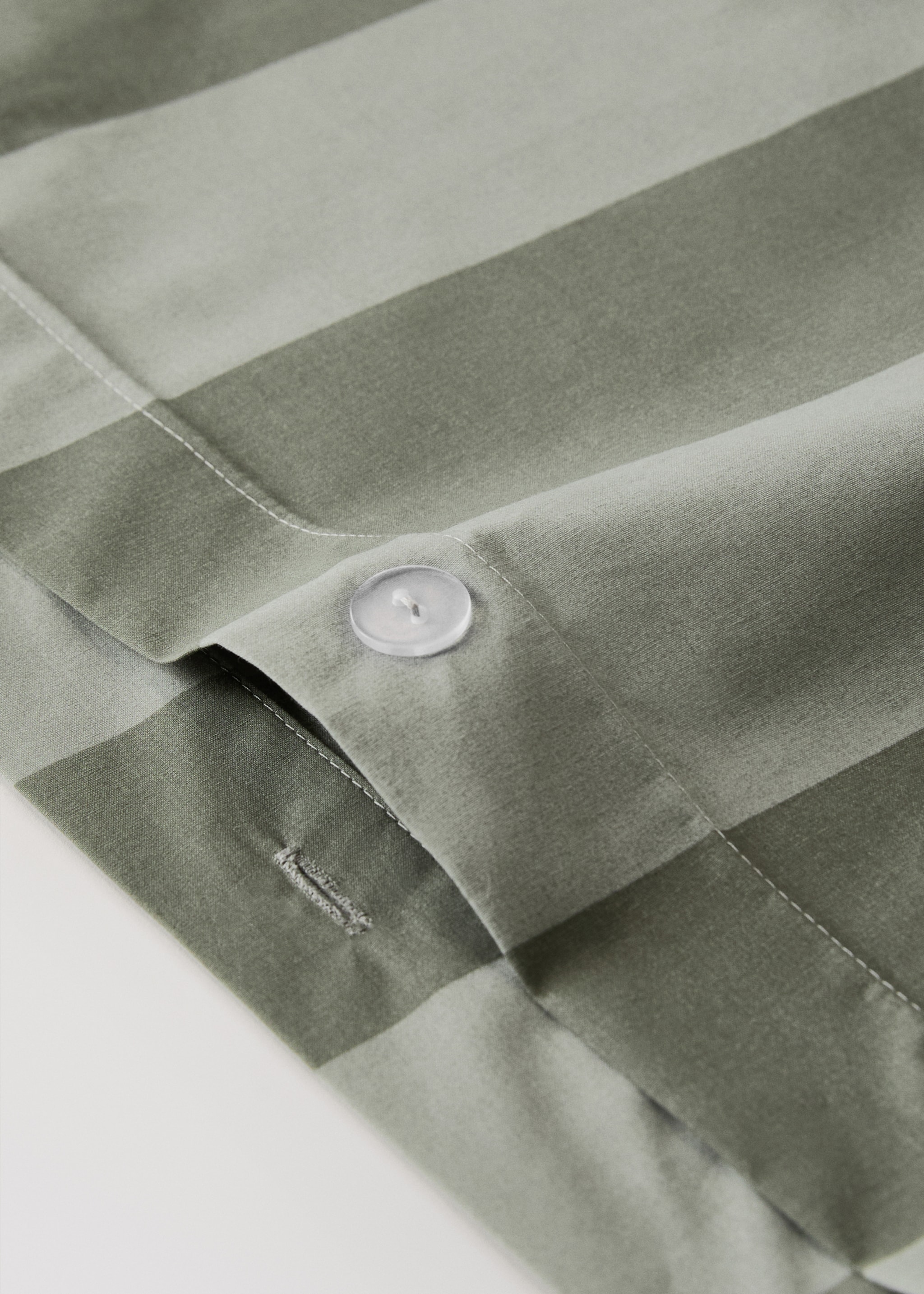 500-thread cotton percale striped duvet cover for 135/140 cm bed - Details of the article 1, Green. Ref: 17001587-00.