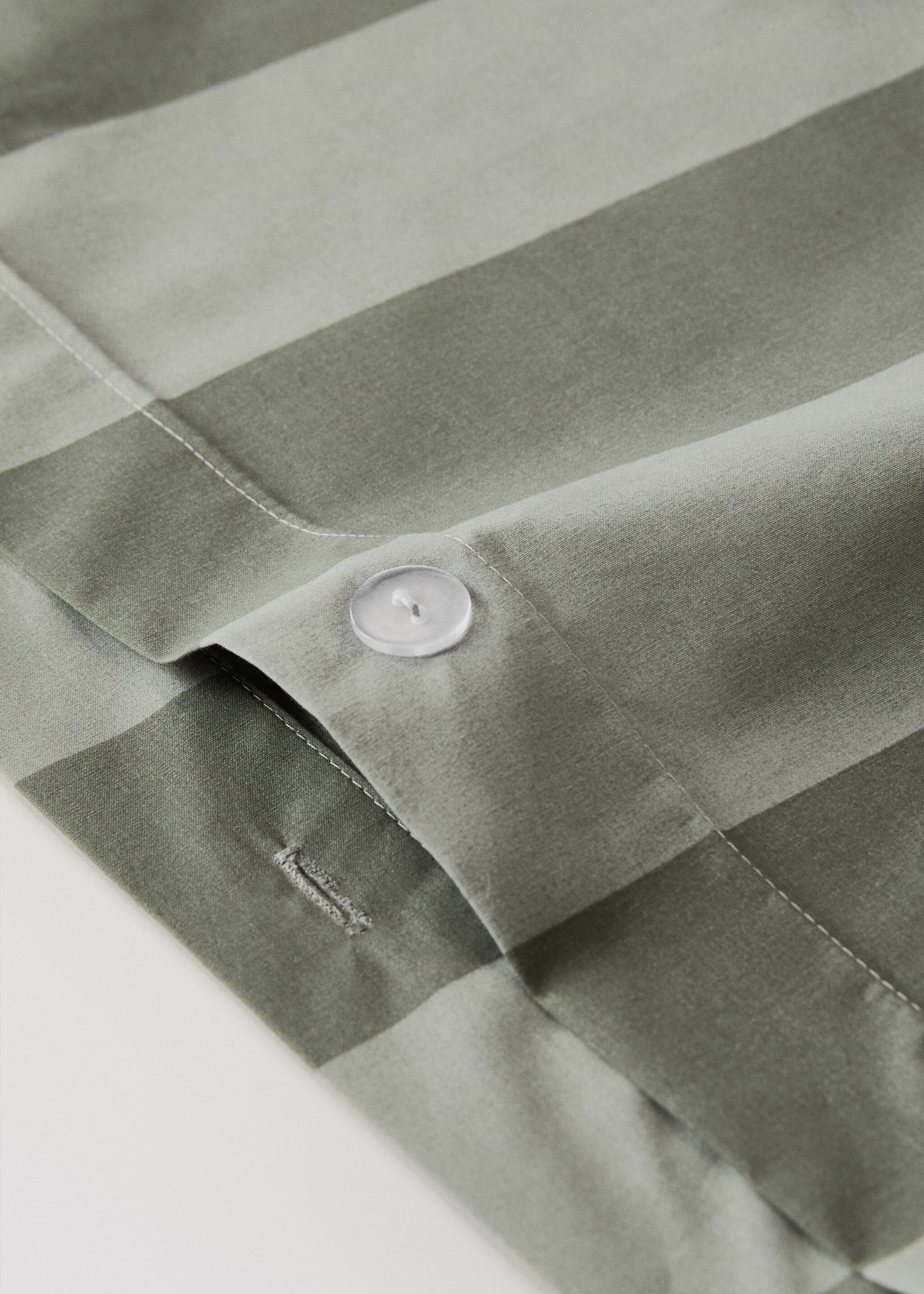 500 threads percale cotton striped duvet cover Superking bed - Details of the article 1, Green. Ref: 17001589-00.