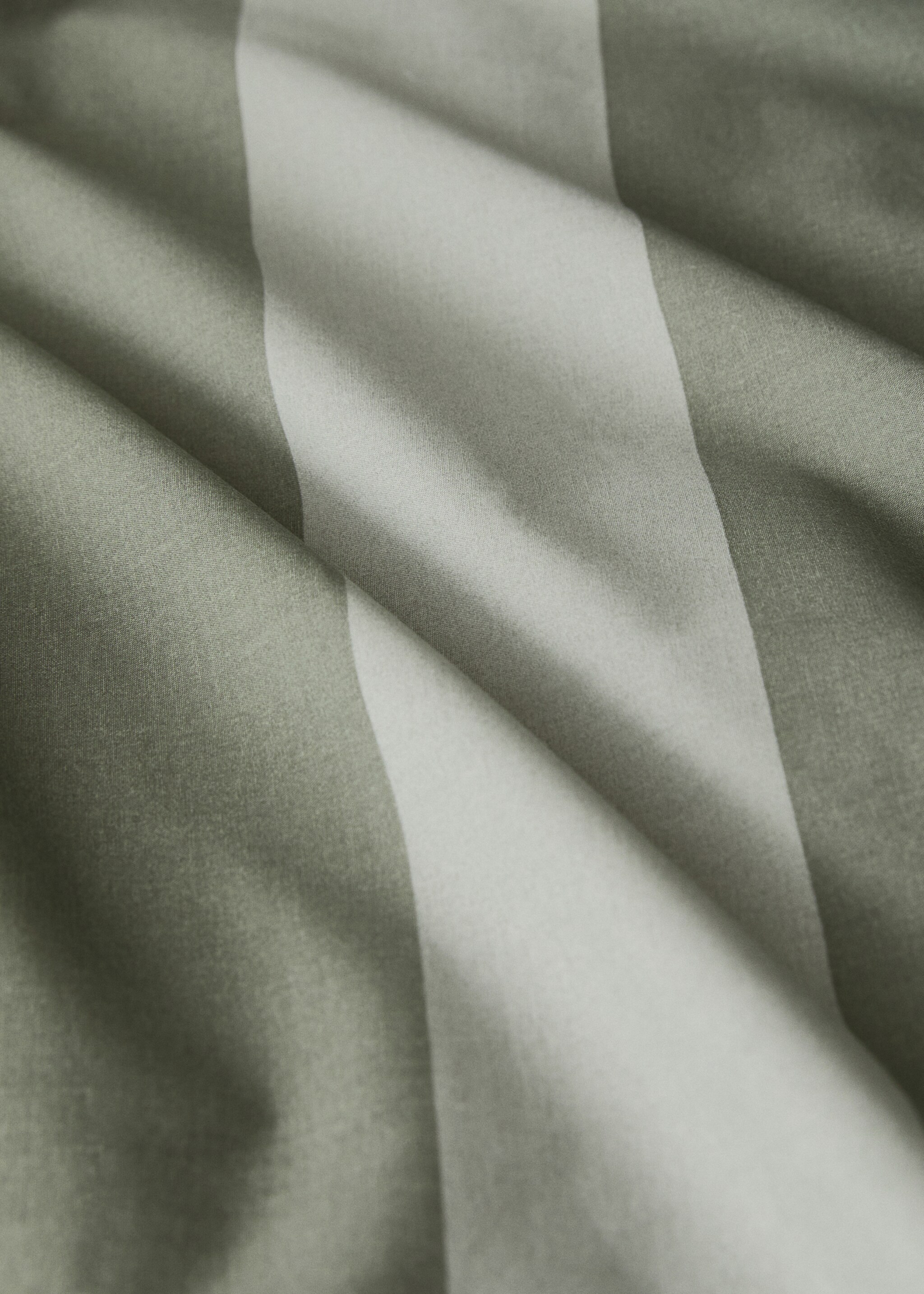 500 threads percale cotton striped duvet cover Superking bed - Details of the article 2, Green. Ref: 17001589-00.