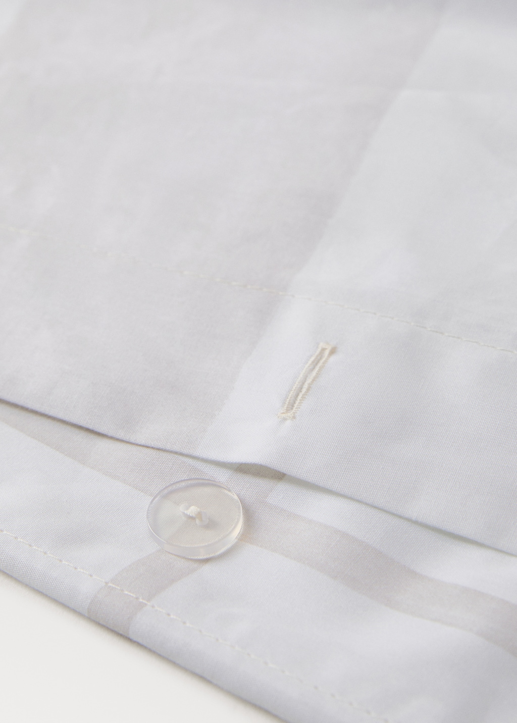 Reversible percale cotton duvet cover with stripe and checked print for cm bed