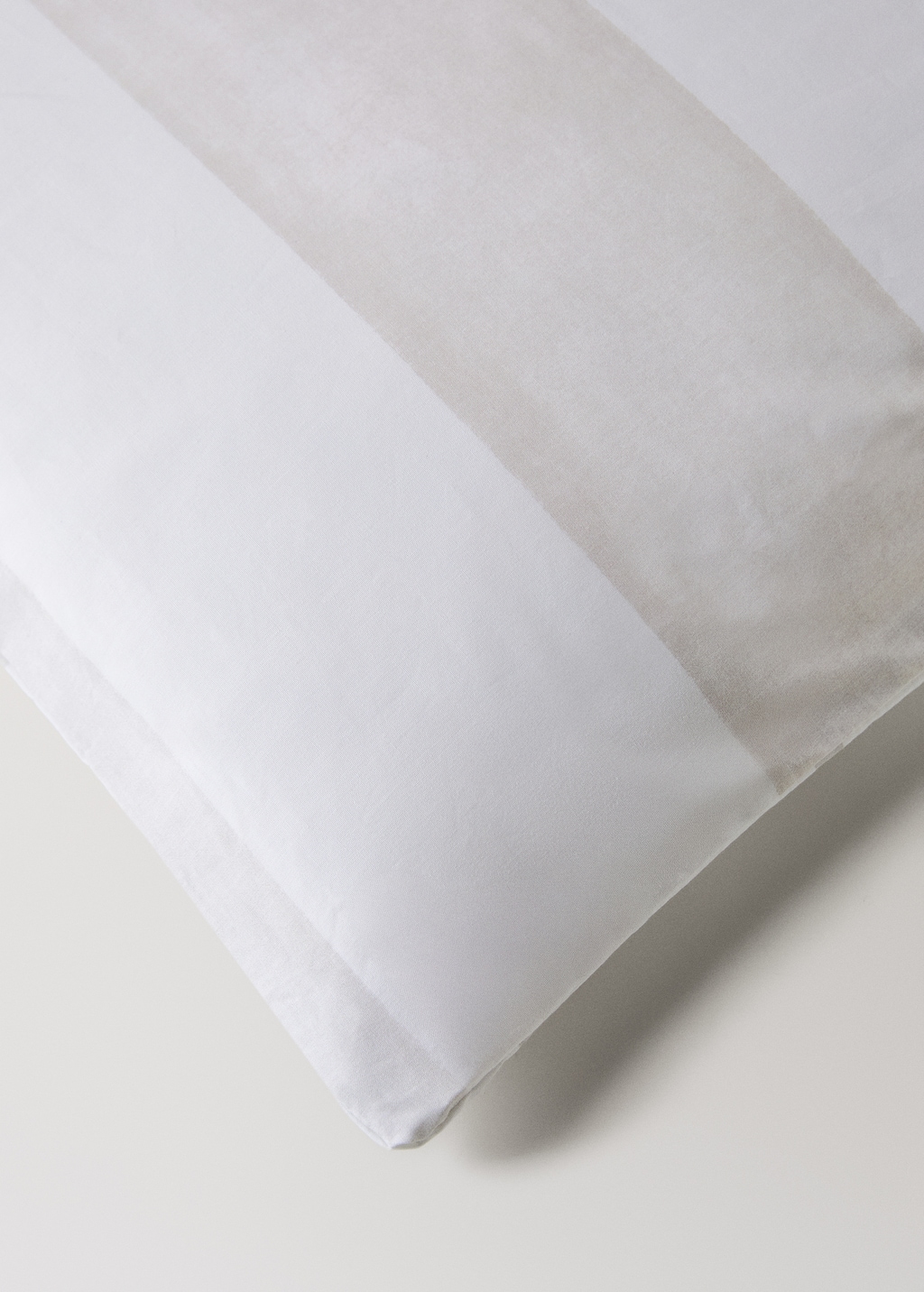 Reversible percale cotton duvet cover with stripe and checked print for / cm bed