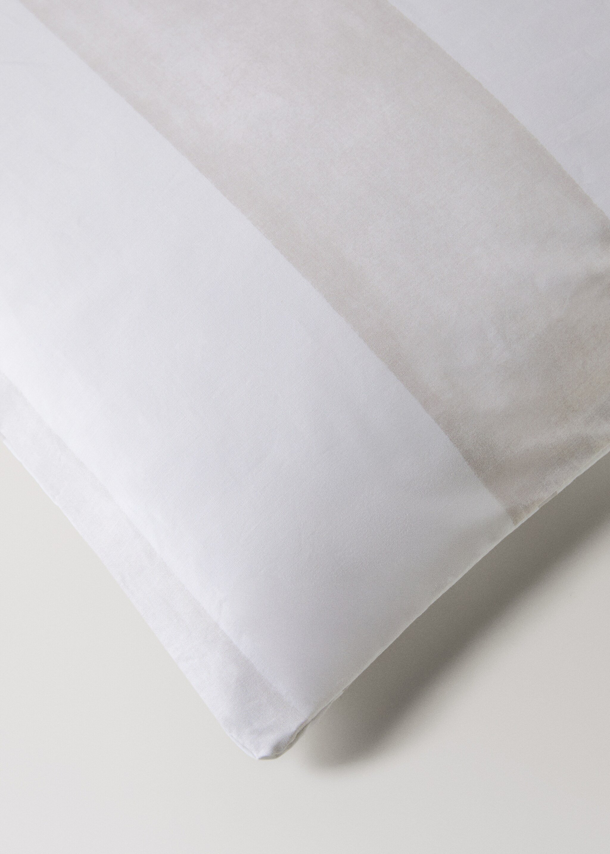 Housse de couette percale de coton réversible à rayures et carreaux 180/200 cm - Détail de l'article 3, Beige. Ref: 17001597-00.