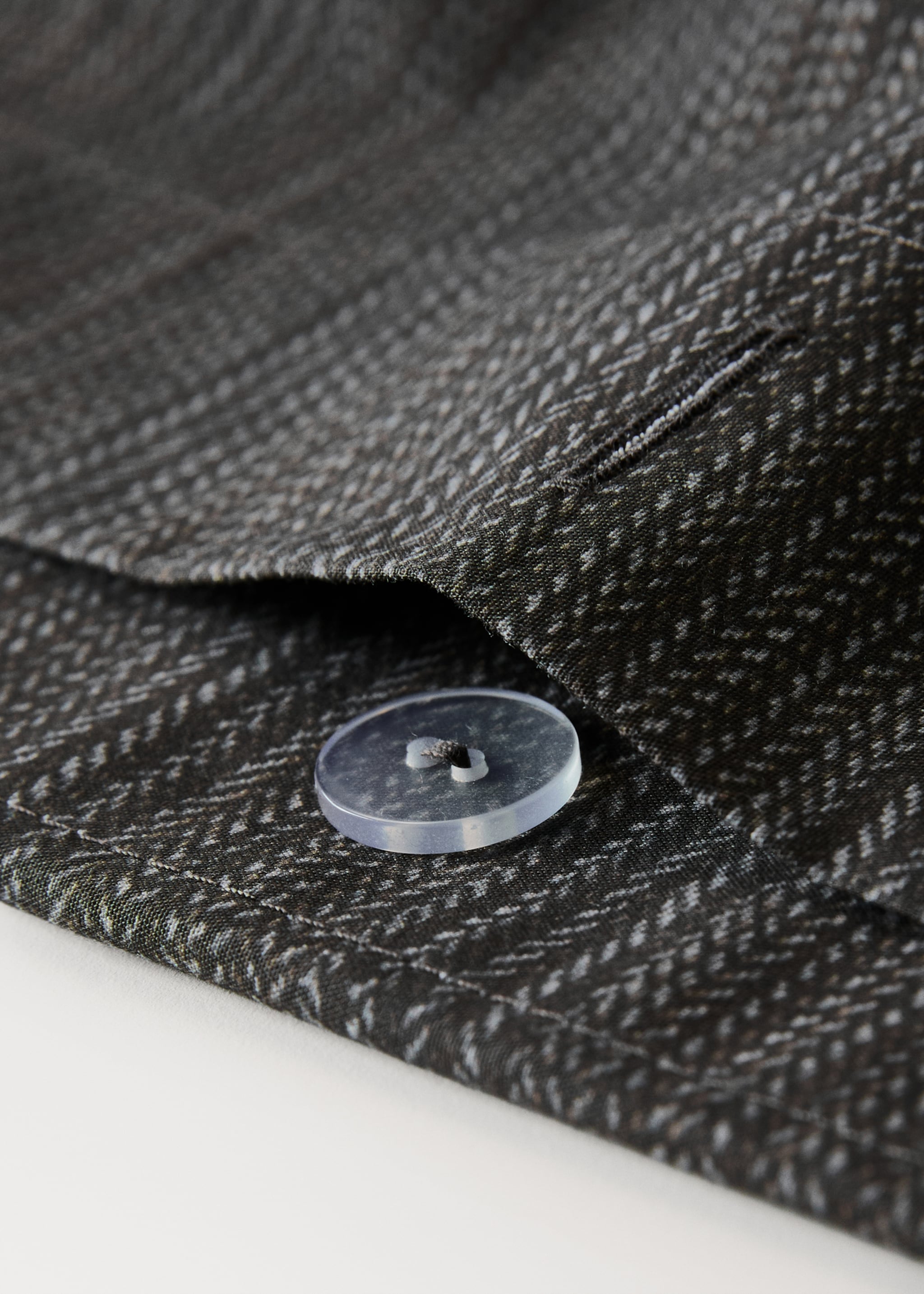 Percale cotton tailored-print duvet cover for 53.15/55.12 in bed - Details of the article 1, Chocolate. Ref: 17001599-00.