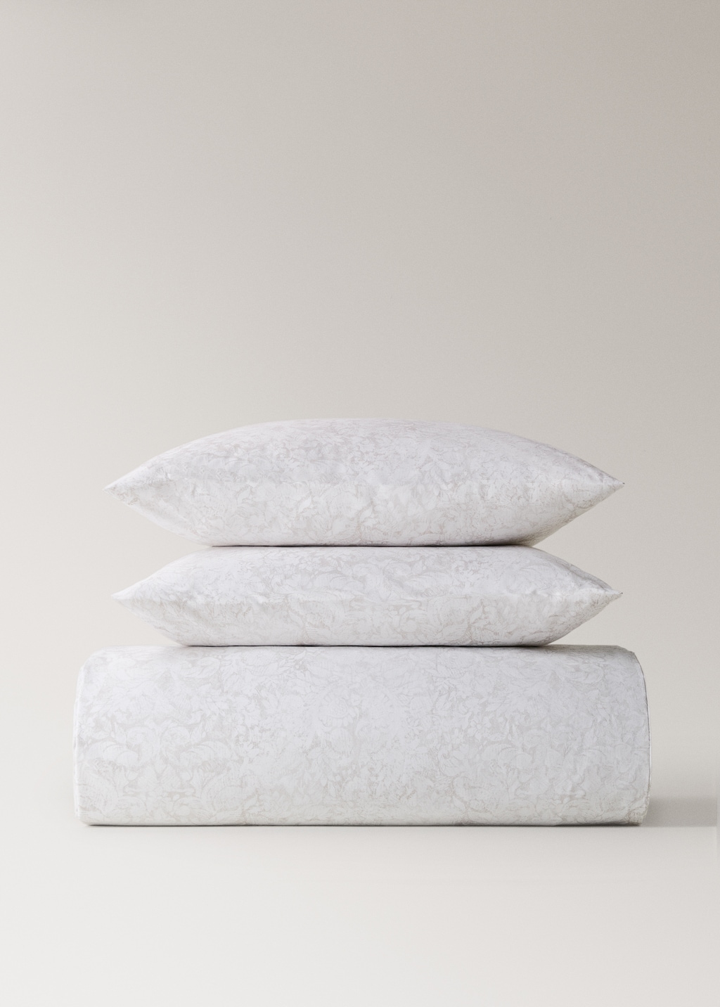 Percale cotton duvet cover with blurred floral print for cm bed