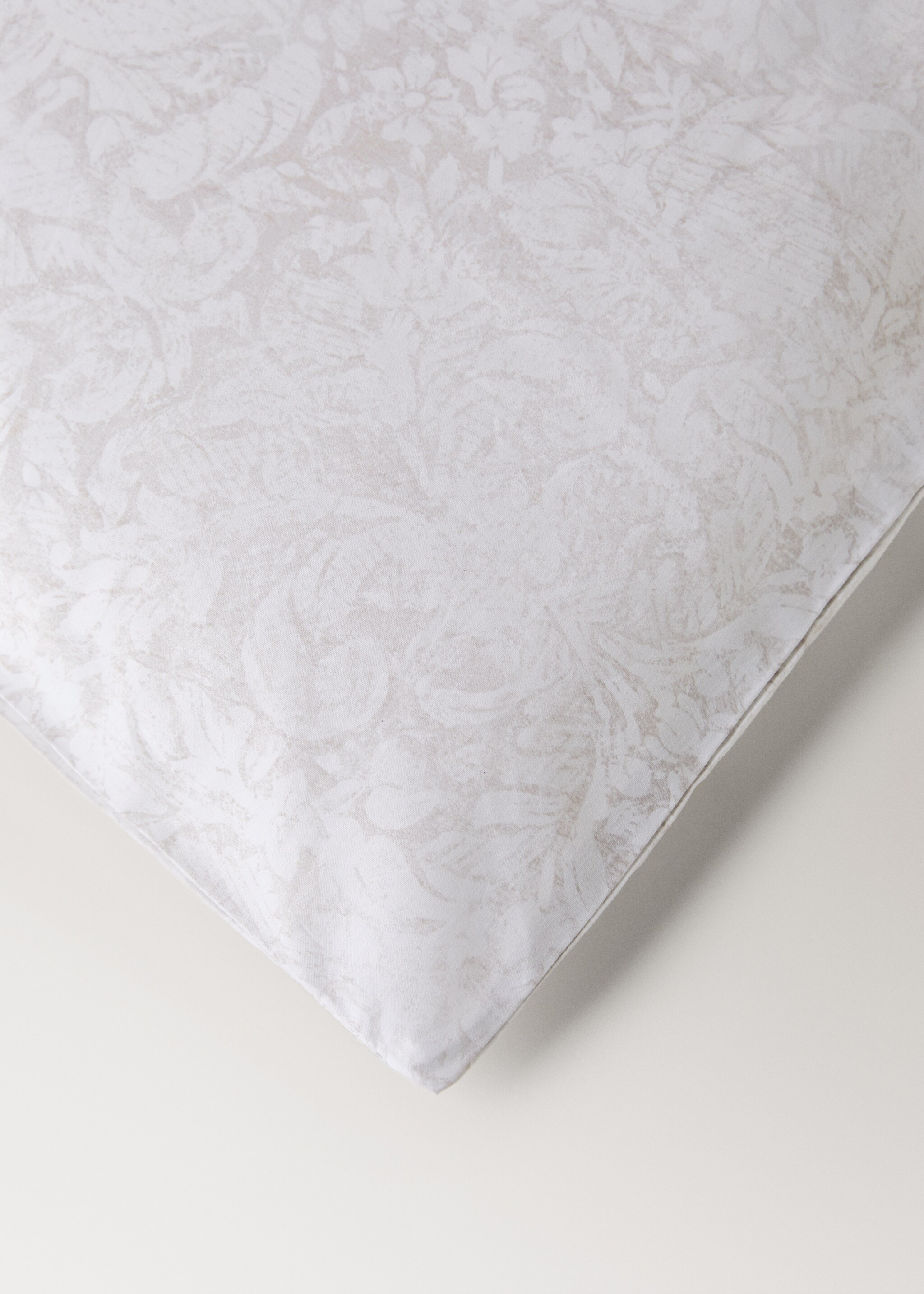 Bettbezug aus Baumwollperkal mit verschwommenem Blumenmuster für Bettgröße 150/160 cm - Detail des Artikels 3, Beige. Ref: 17001604-00.