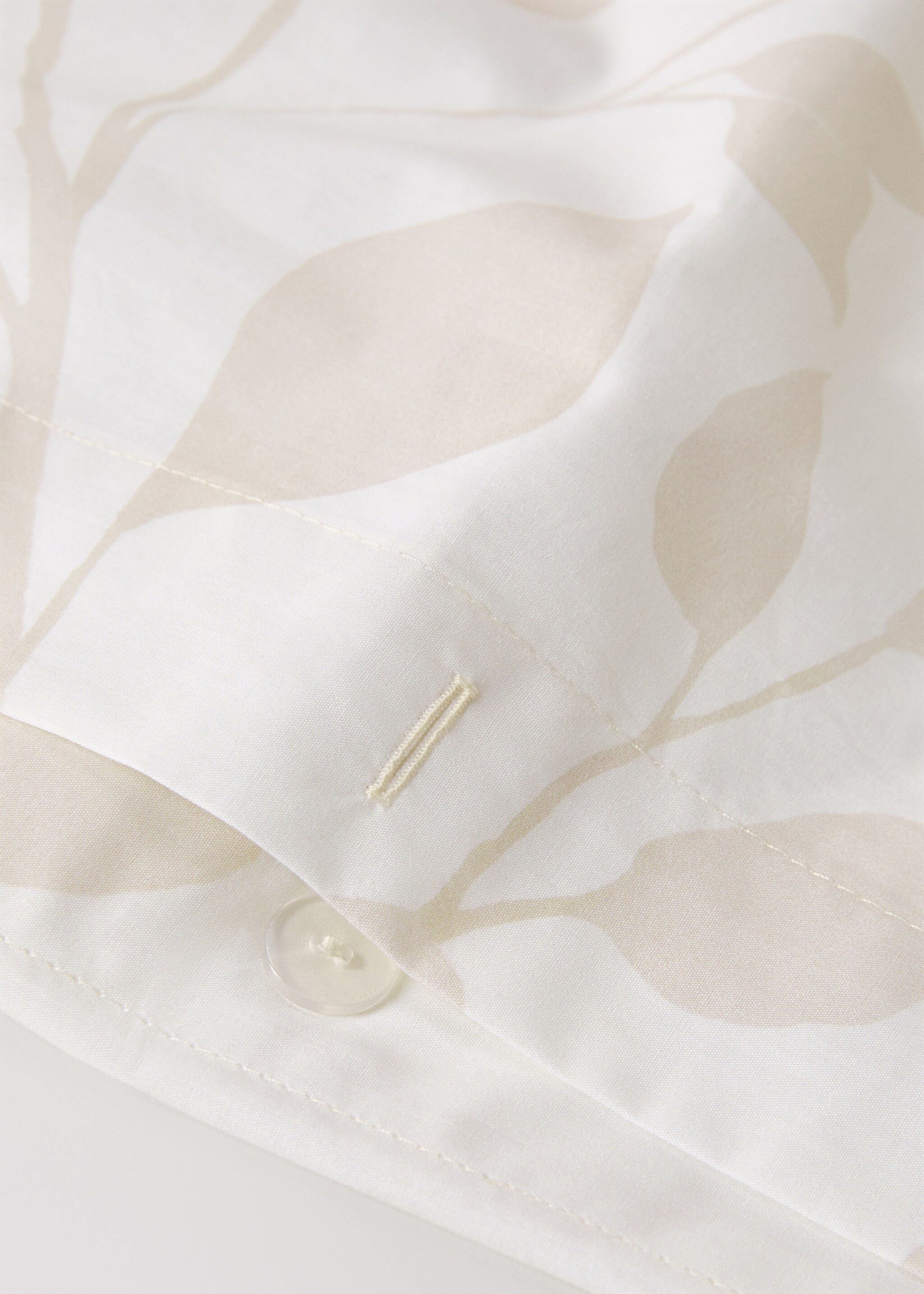 200-thread count percale cotton floral-print duvet cover for 90 cm bed - Details of the article 1, Vanilla. Ref: 17001607-00.