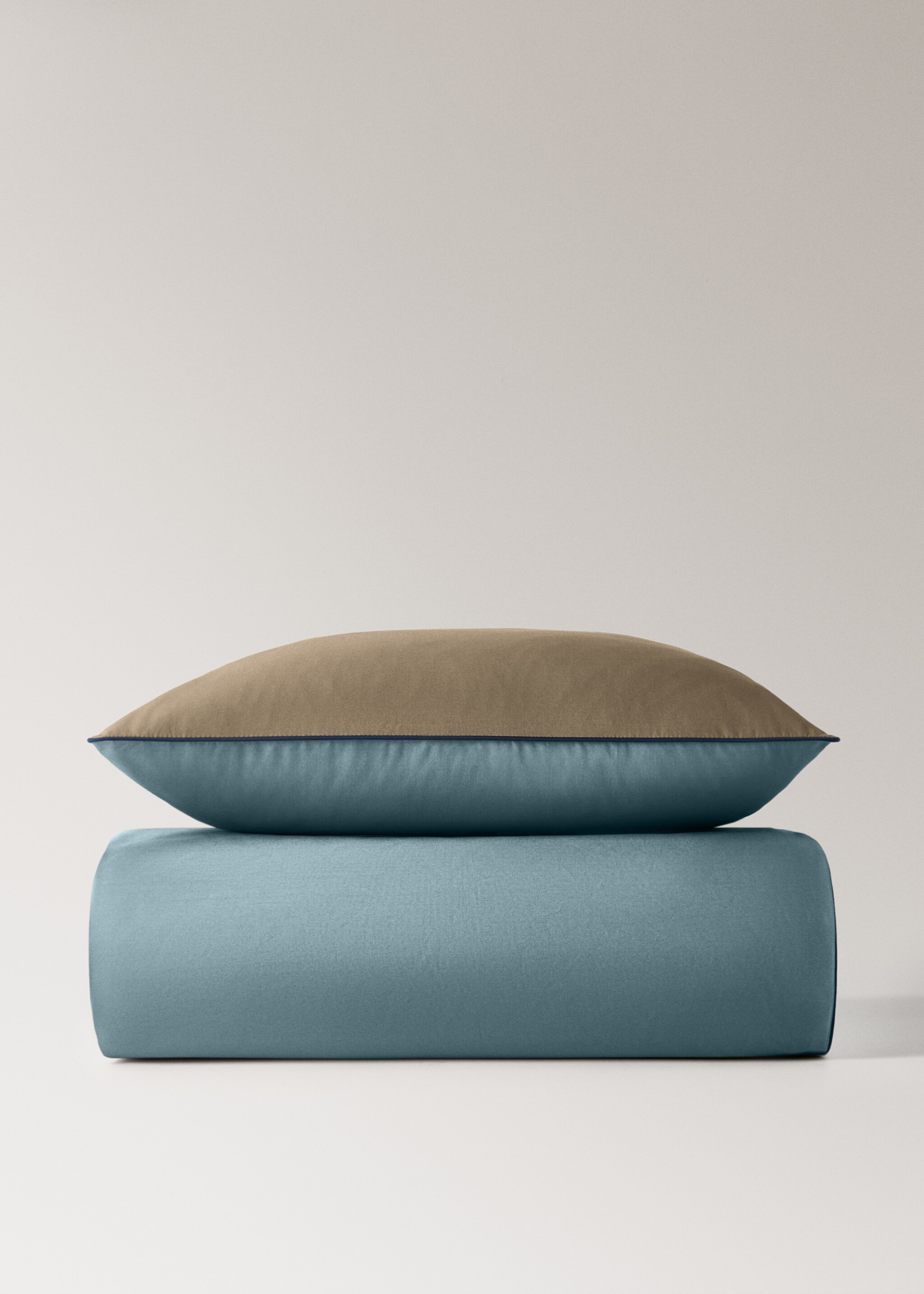 Reversible percale cotton duvet cover with vivid contrast, 90 cm bed - Detaljer om artikeln 4, Blå. Ref: 17001615-00.
