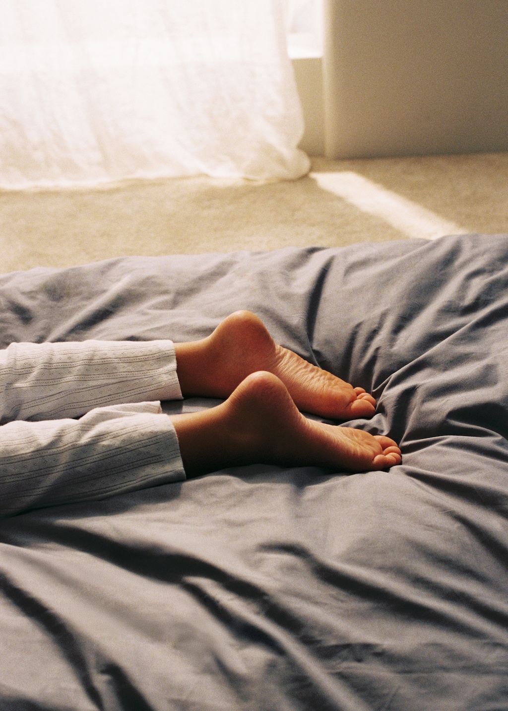 Reversible percale cotton duvet cover with contrasting piping for 90 cm bed