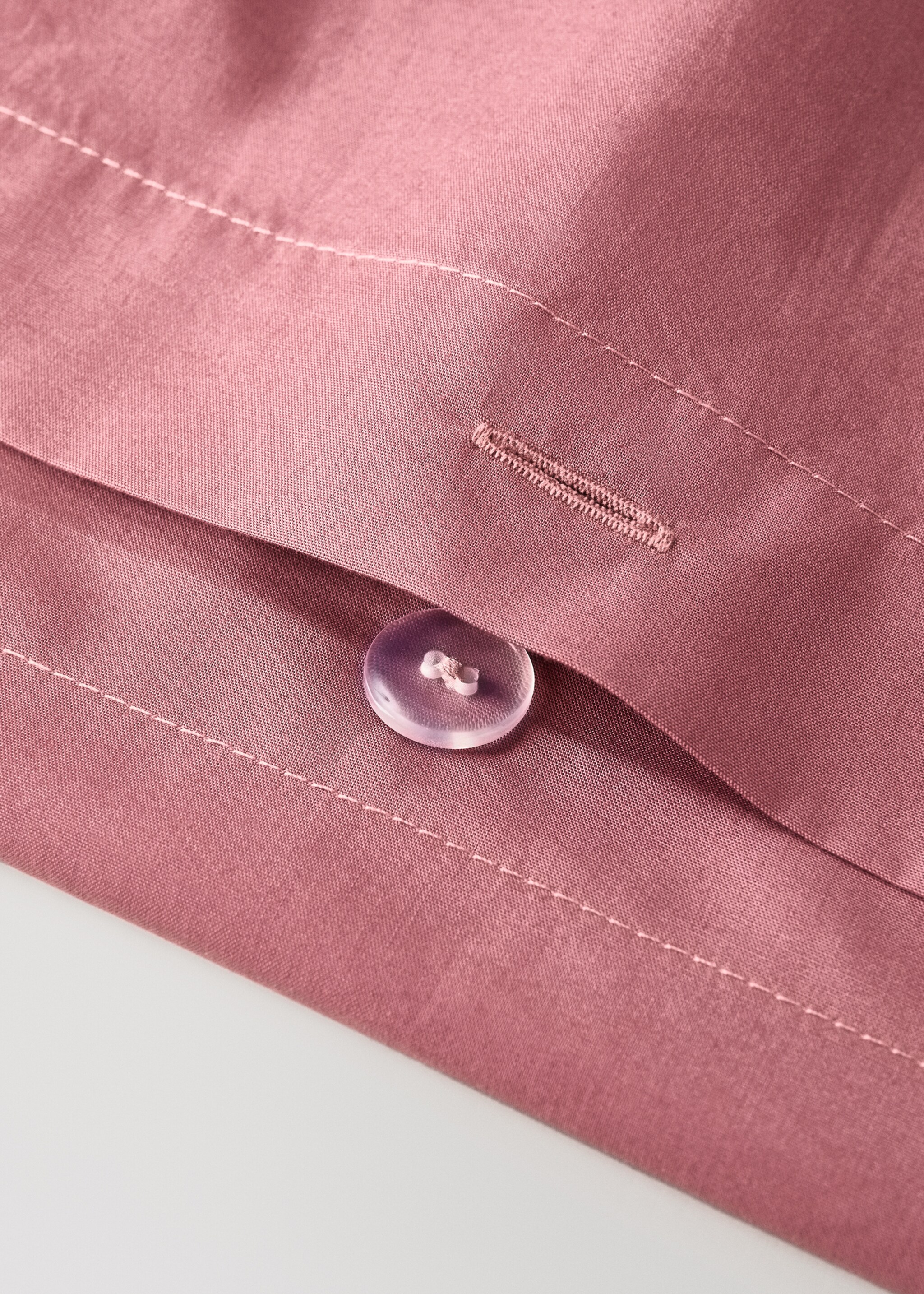 Reversible percale cotton duvet cover with contrasting piping for 90 cm bed - Details of the article 1, Pink. Ref: 17001615-00.