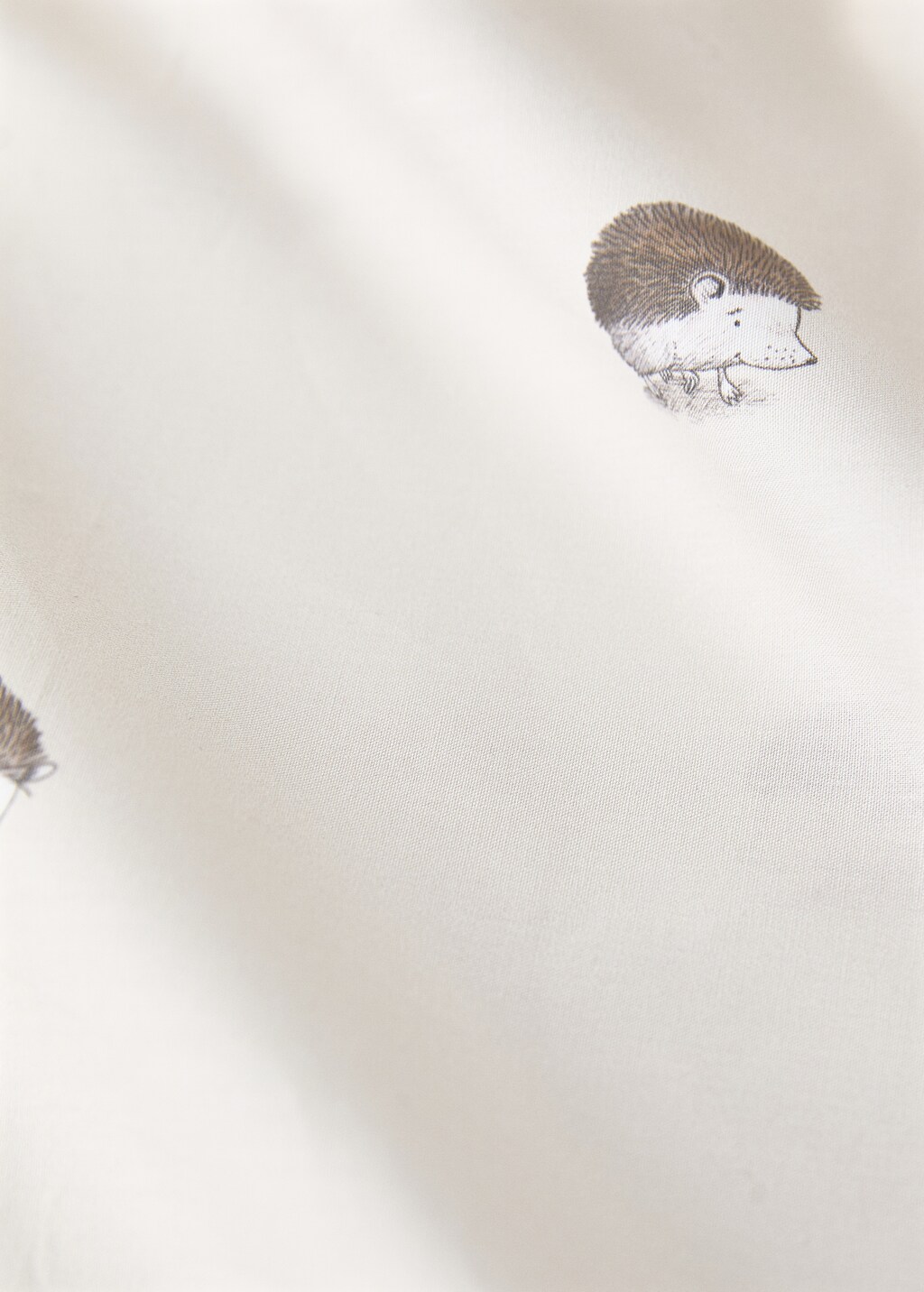 Cotton children's duvet cover with hedgehog print for 135/140 cm bed