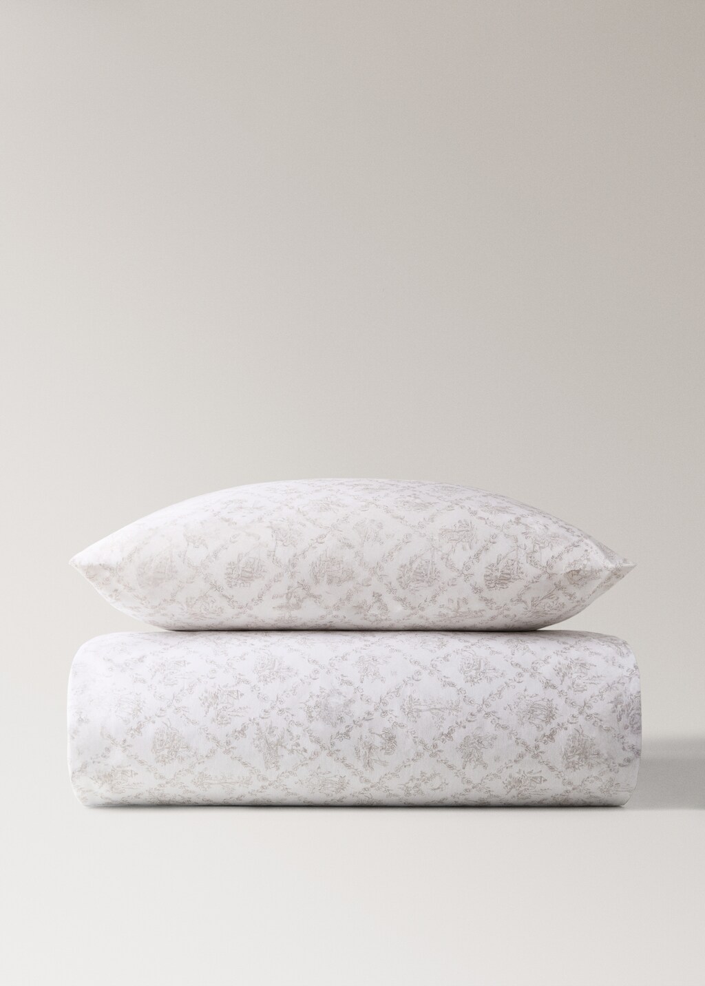 Toile de Jouy percale cotton duvet cover for 90 cm bed