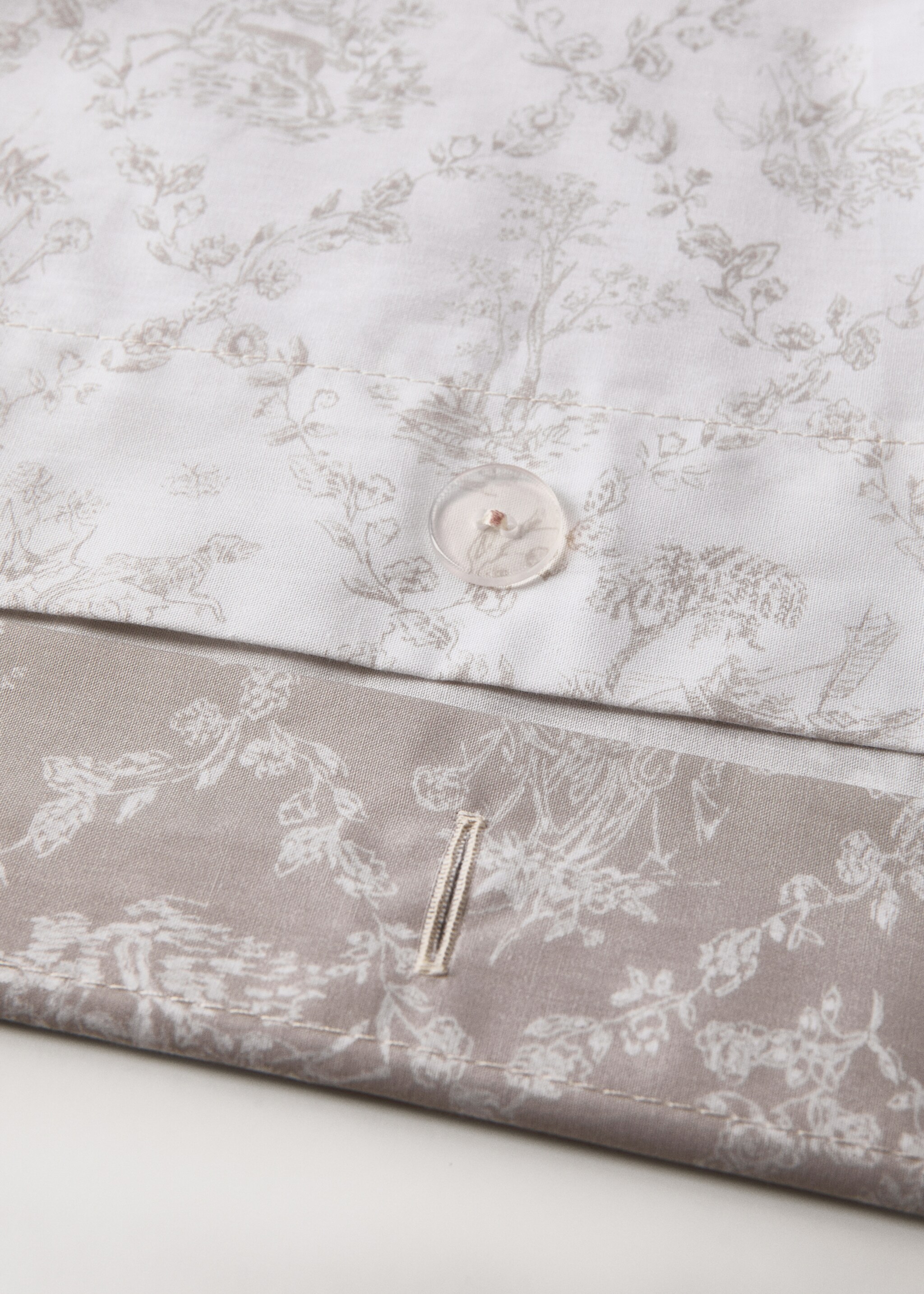 Toile de Jouy cotton percale duvet cover Single bed - Details of the article 1, Medium Brown. Ref: 17001618-00.