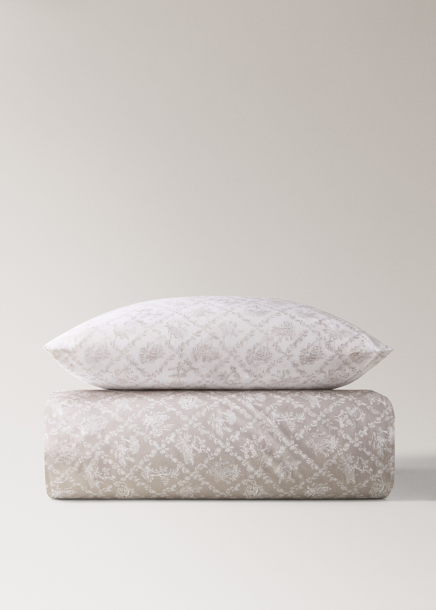 Toile de Jouy cotton percale duvet cover Single bed - Details of the article 4