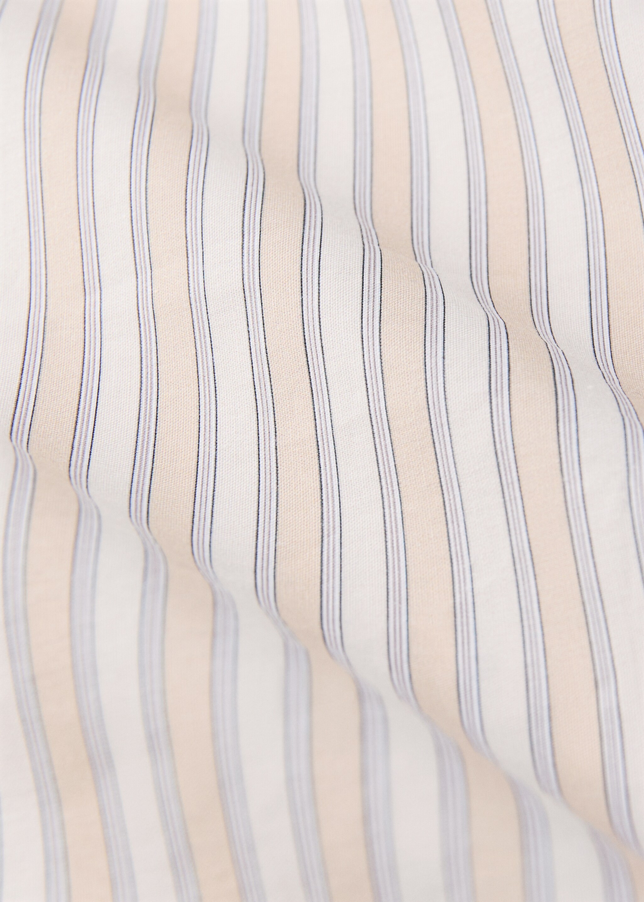 Children's duvet cover in cotton percale with a fine striped pattern Queen bed - Details of the article 2, Vanilla. Ref: 17001621-00.