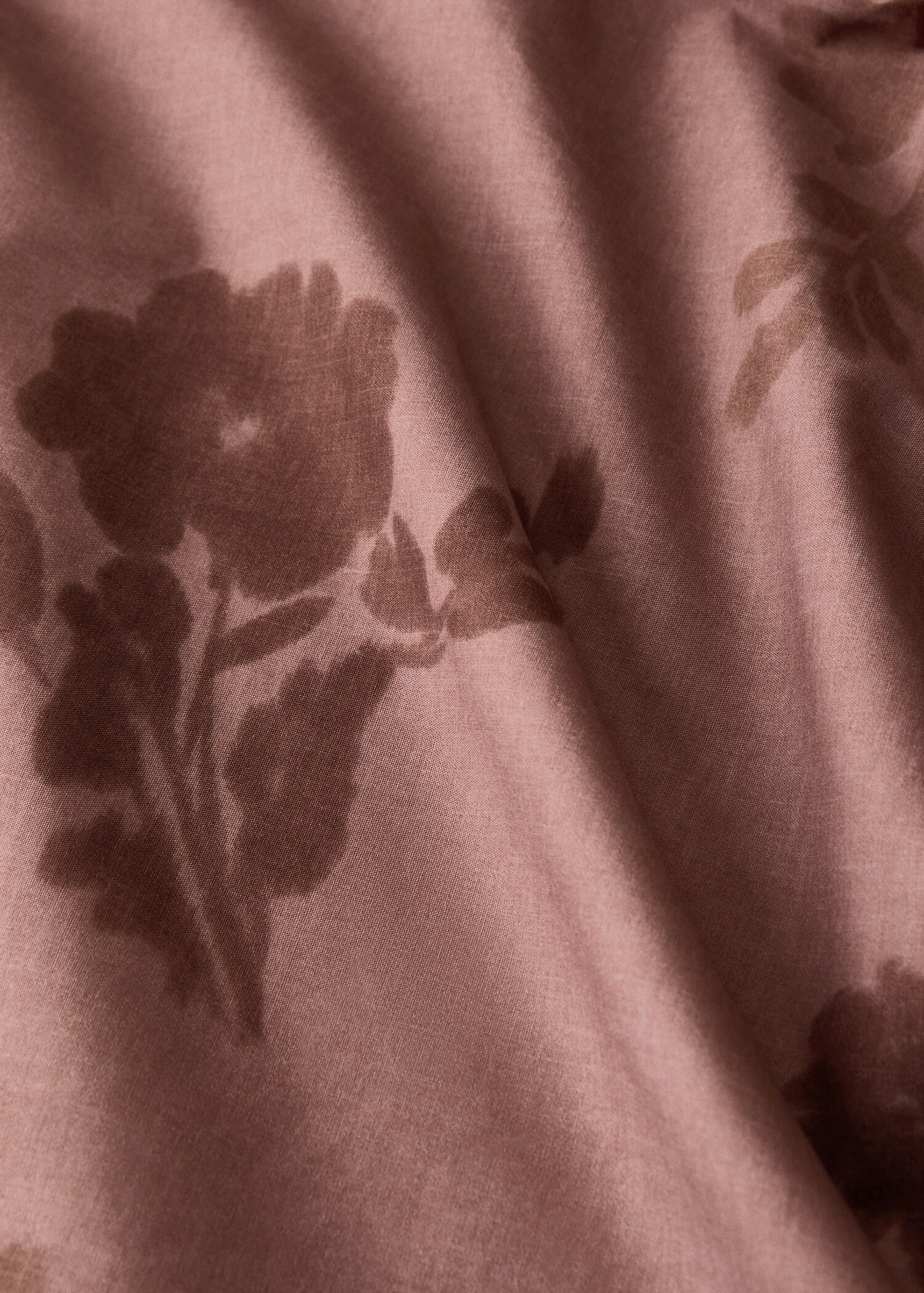 Percale cotton duvet cover with 200 thread count and faded flower design for a 90 cm bed - Details of the article 2