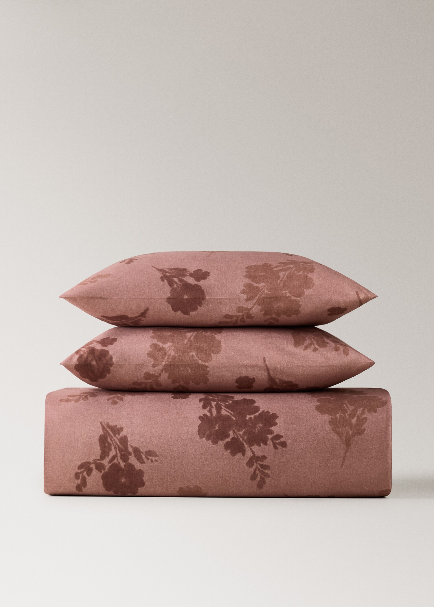 Percale cotton duvet cover 200 thread count faded flower design for bed 180/200 cm - Article without model