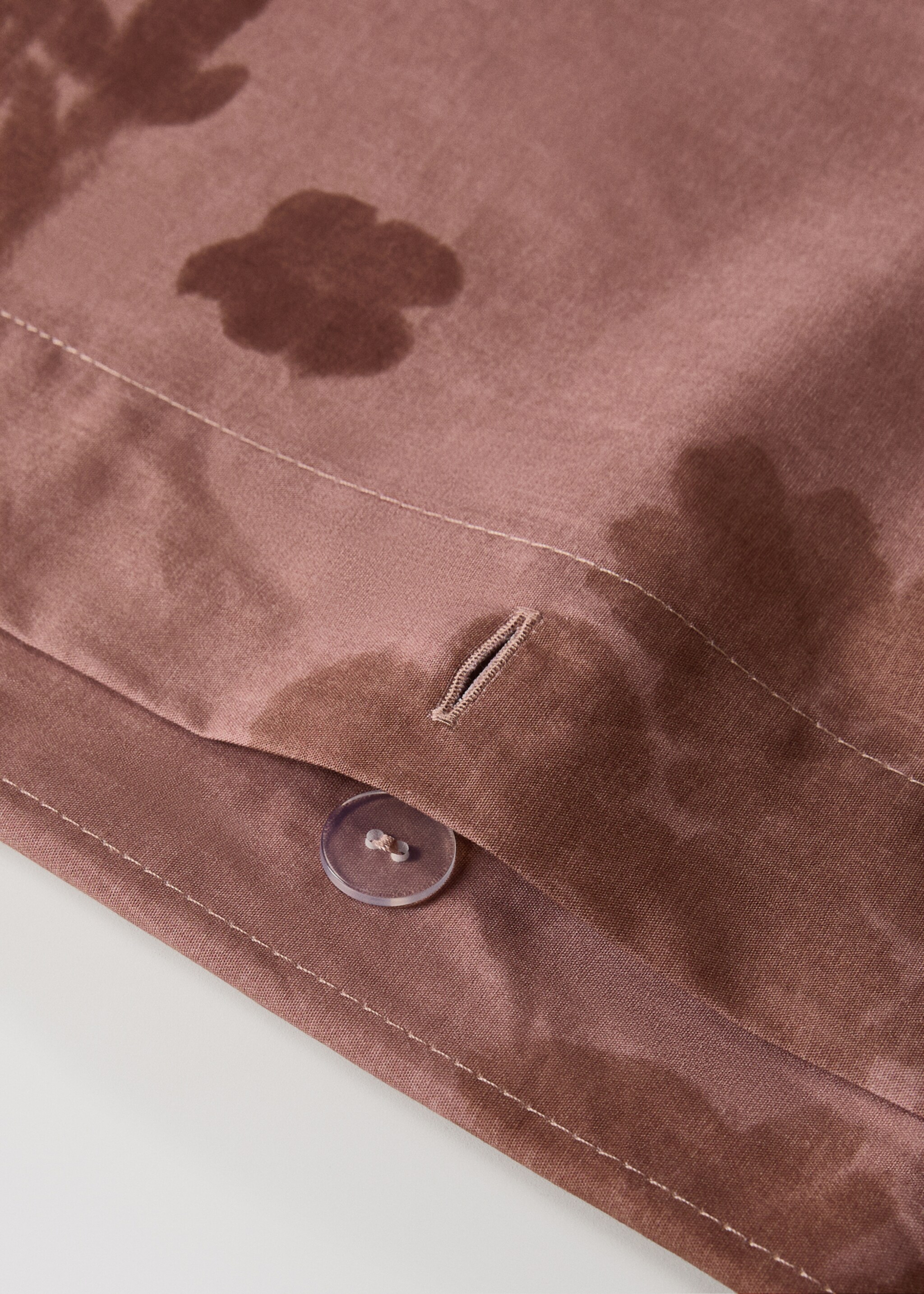 Housse de couette percale de coton 200 fils fleur estompée lit 180/200 cm - Détail de l'article 1, Rose géranium. Ref: 17001629-00.