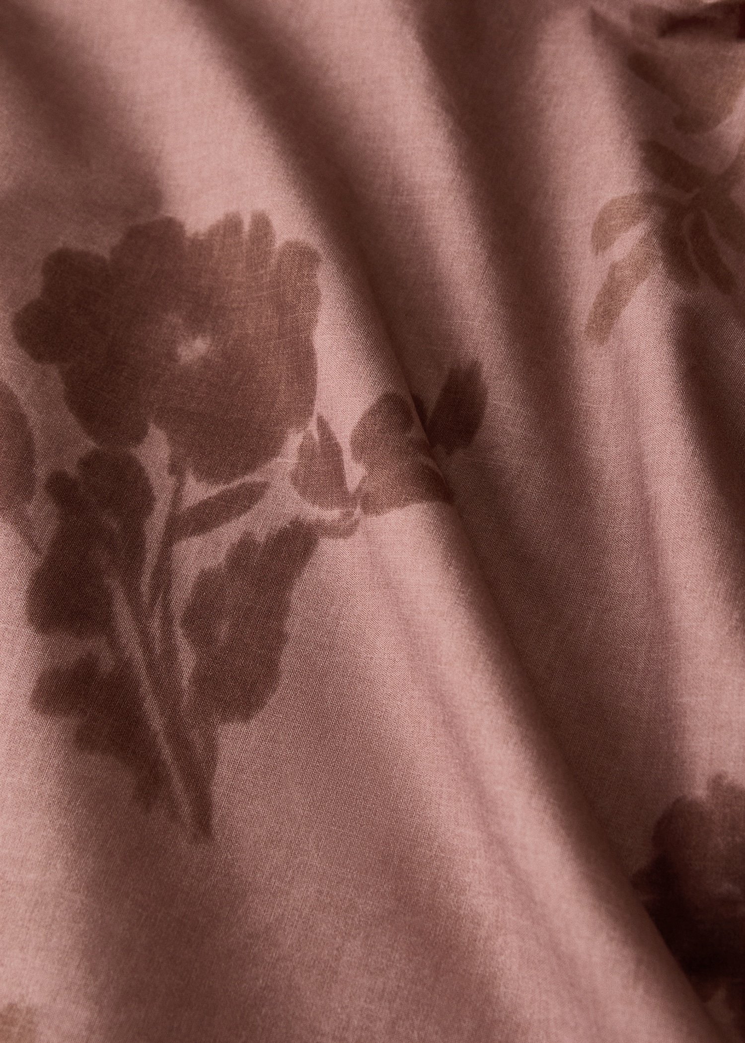 Percale cotton duvet cover 200 thread count faded flower design for bed 180/200 cm - Details of the article 2