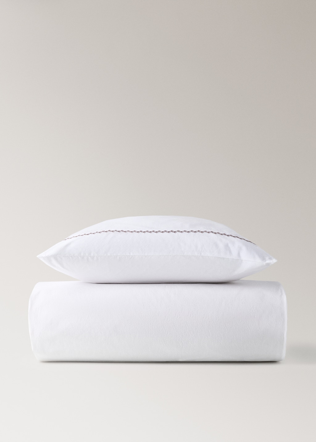 Children's cotton-linen duvet cover with embroidered hedgehogs for 90 cm bed