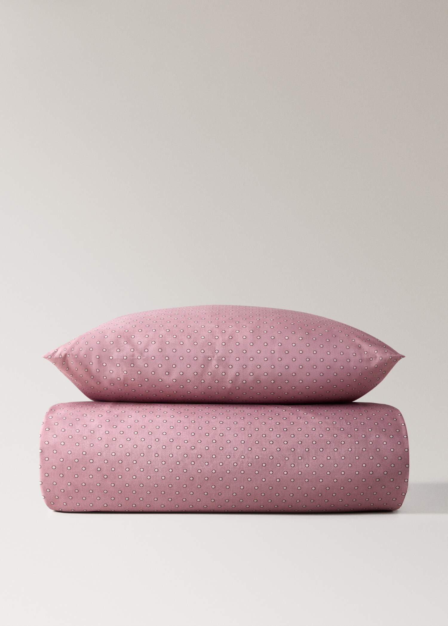 Reversible cotton duvet cover with polka dots Single bed - Article without model