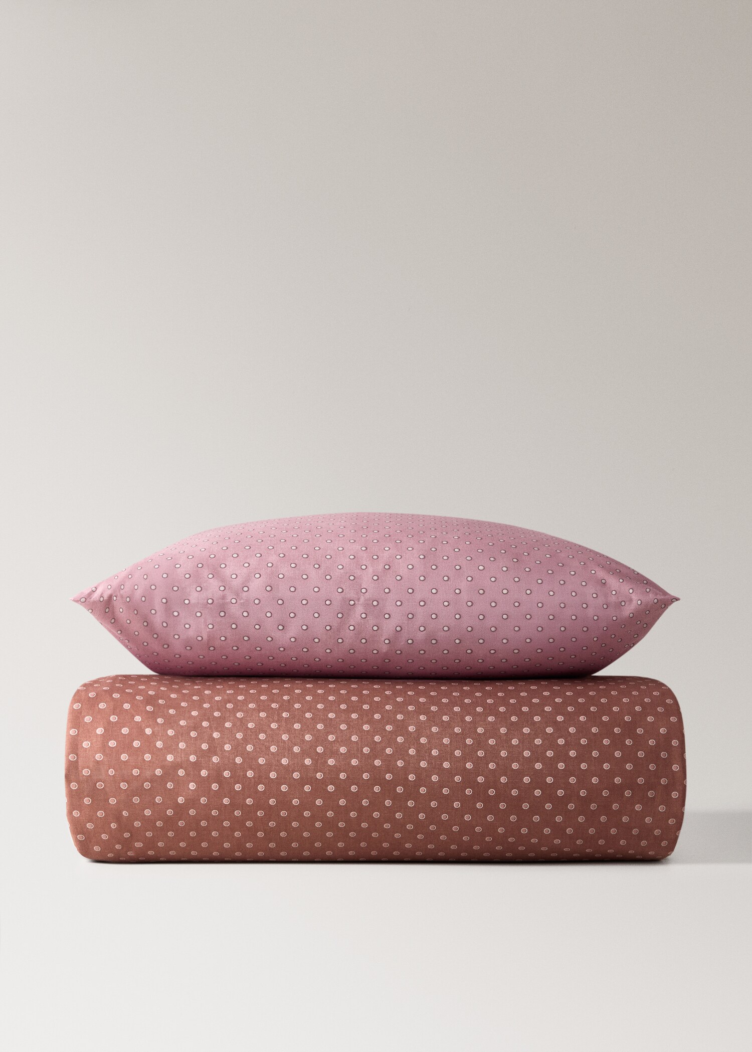 Reversible cotton duvet cover with polka dots Single bed - Details of the article 4