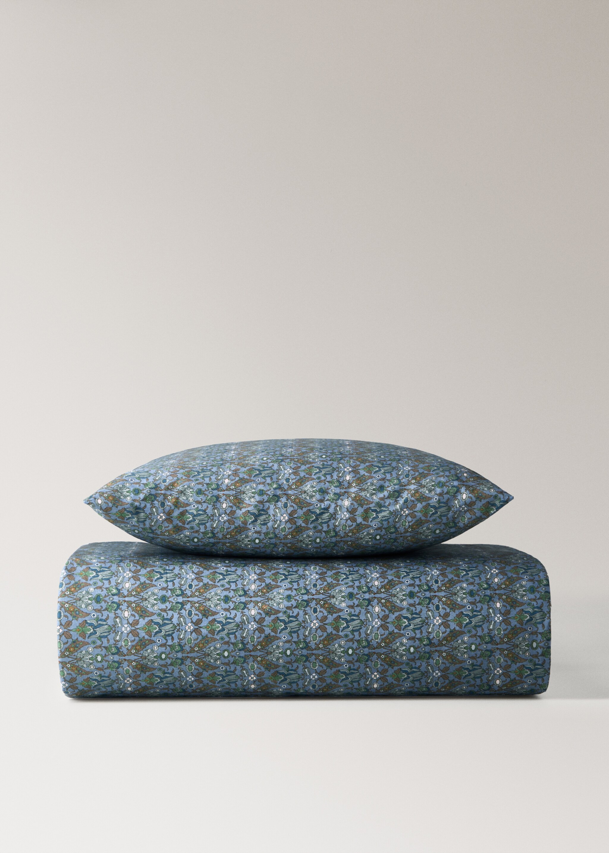 Funda nòrdica infantil cotó percala estampat flors petites llit 90 cm - Article sense model, Blau. Ref: 17001632-00.