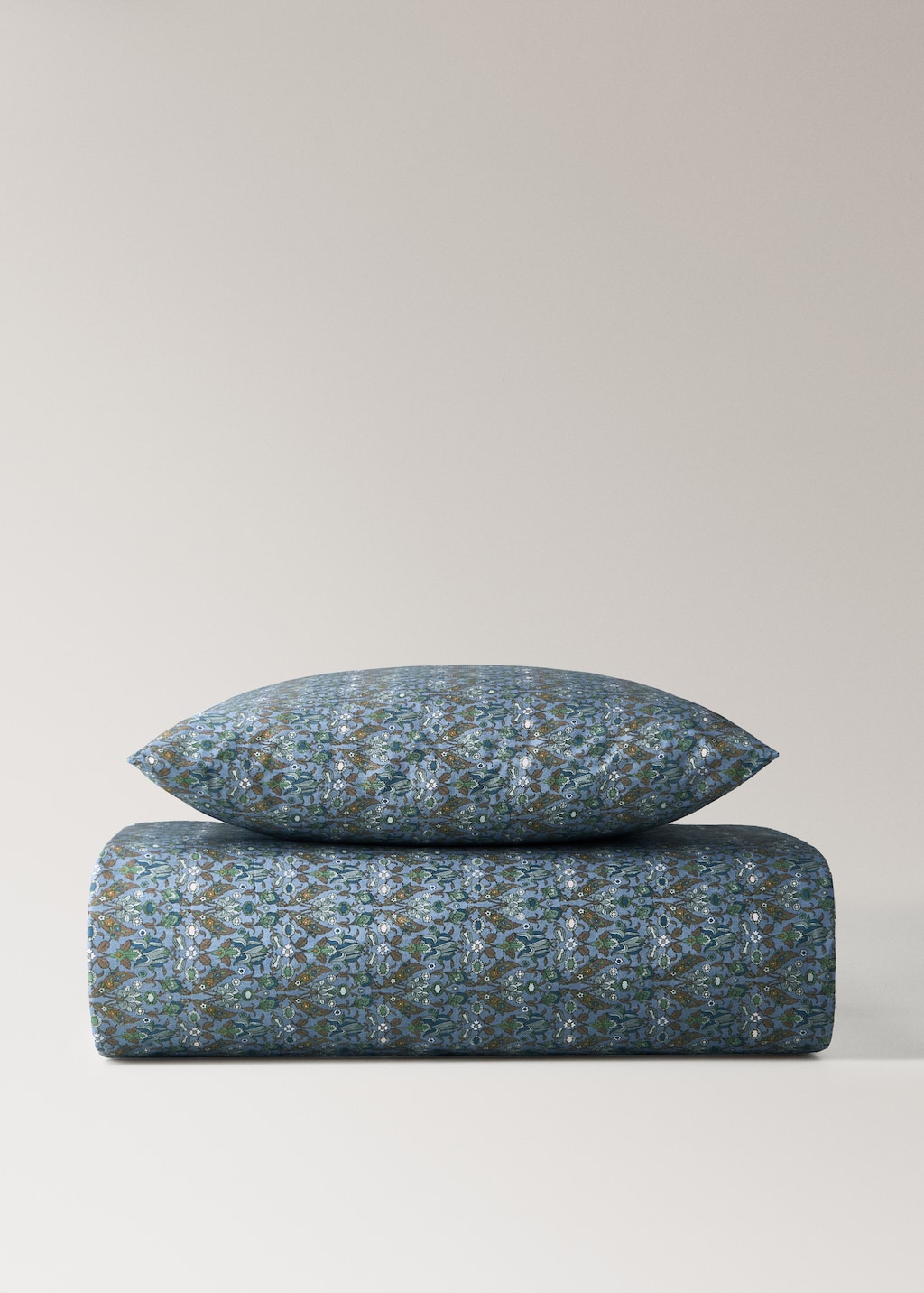 Children's percale cotton duvet cover with small floral print for 90 cm bed