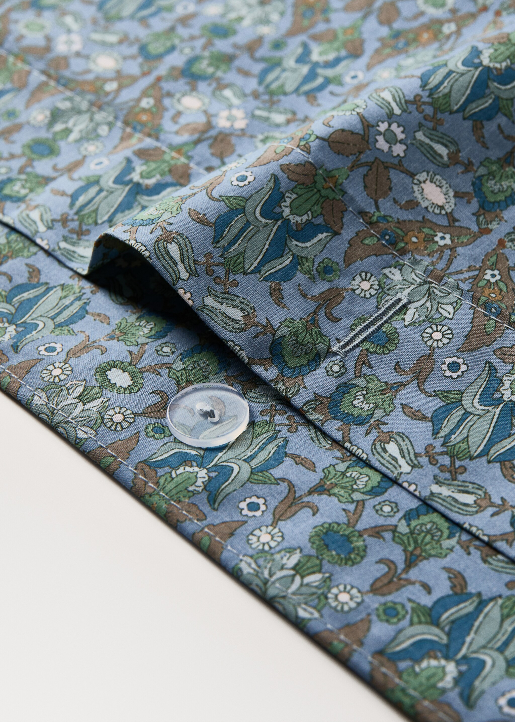 Funda nòrdica infantil cotó percala estampat flors petites llit 90 cm - Detall de l'article 1, Blau. Ref: 17001632-00.