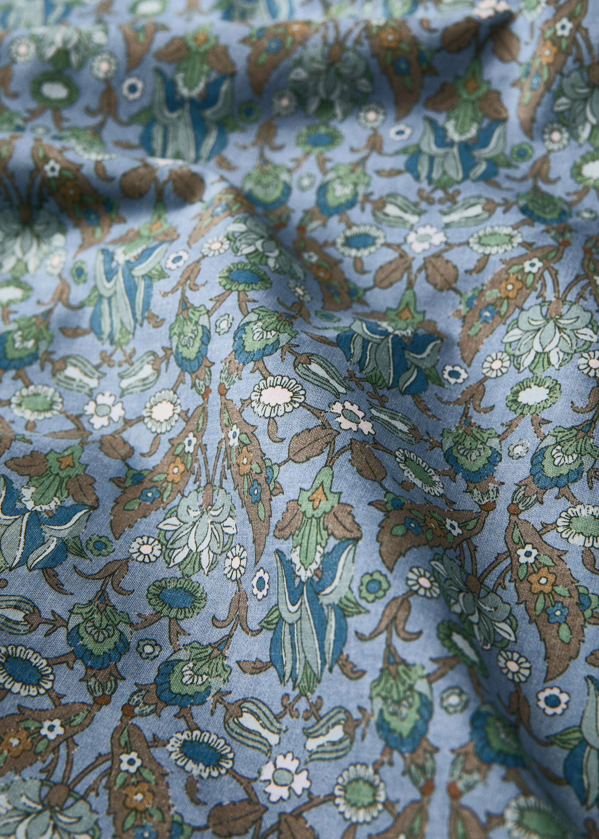 Funda nòrdica infantil cotó percala estampat flors petites llit 90 cm - Detall de l'article 2, Blau. Ref: 17001632-00.