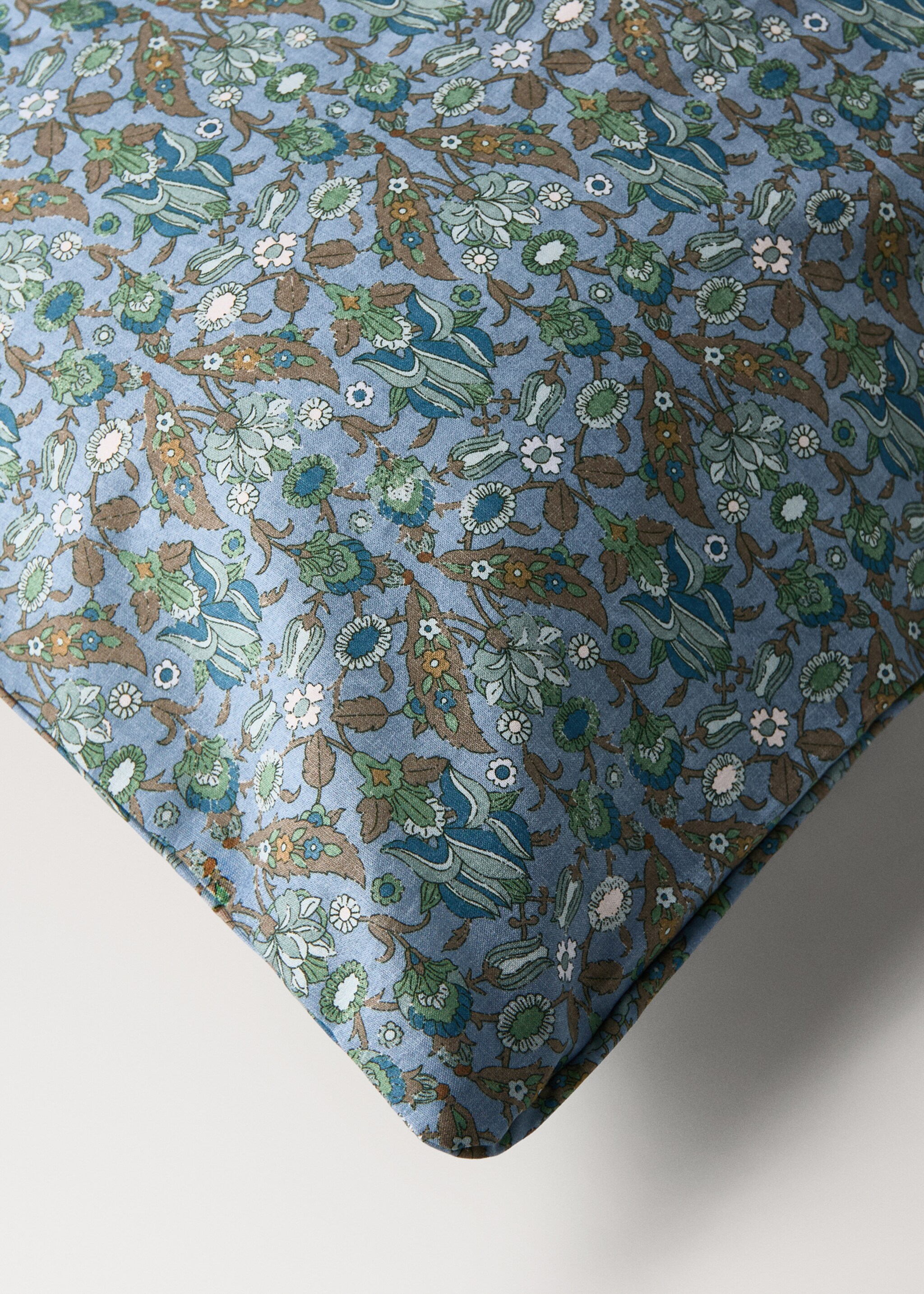 Funda nòrdica infantil cotó percala estampat flors petites llit 90 cm - Detall de l'article 3, Blau. Ref: 17001632-00.