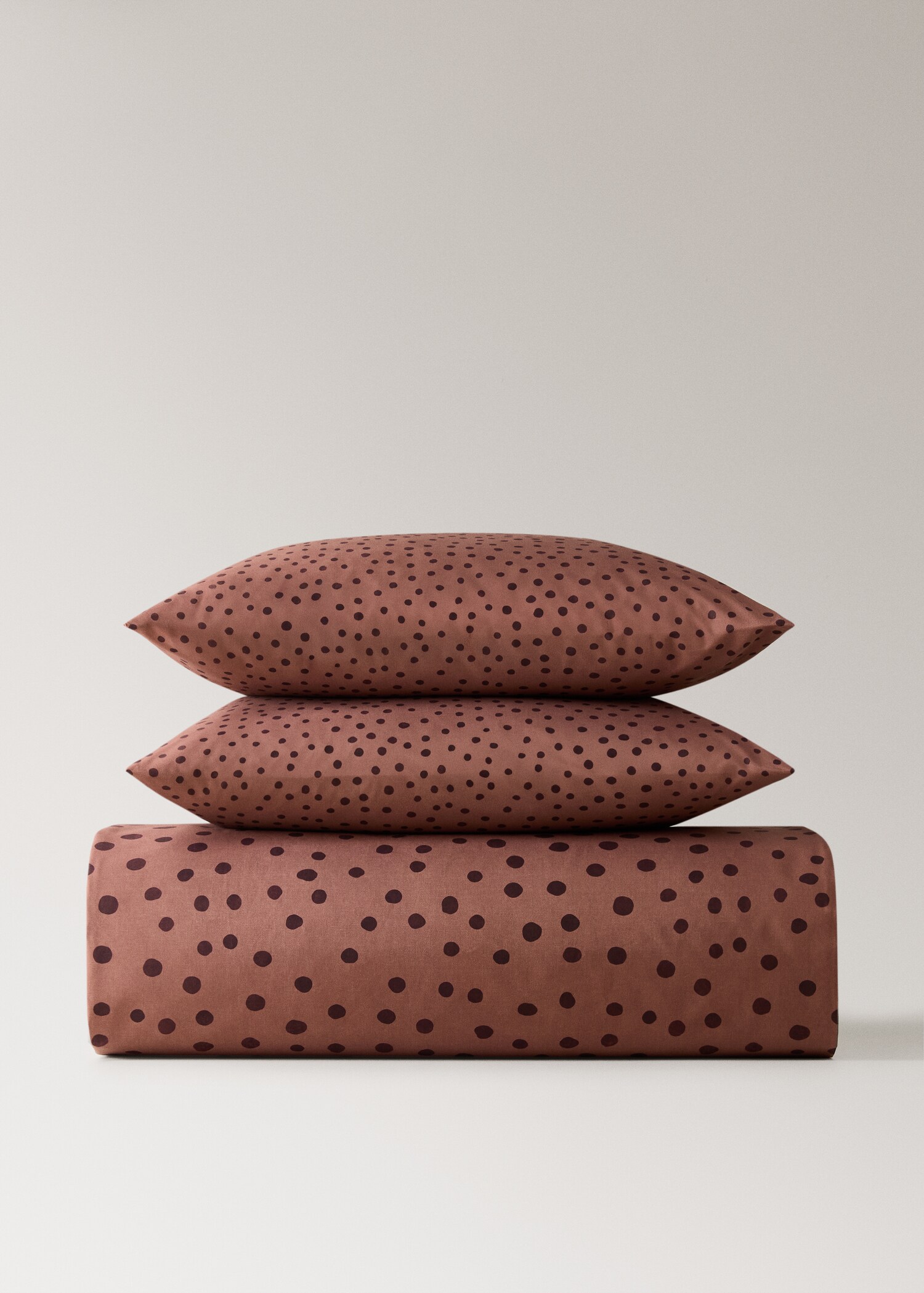 Percale cotton duvet cover, 200 thread count, polka dot print, bed size 150/160 cm - Article without model