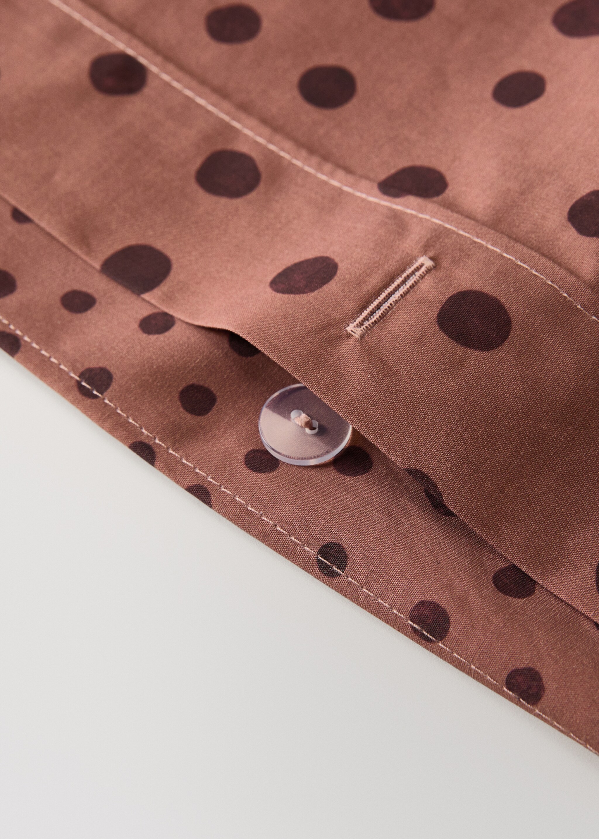 Percale cotton duvet cover, 200 thread count, polka dot print, bed size 150/160 cm - Details of the article 1, Burnt Orange. Ref: 17001639-00.