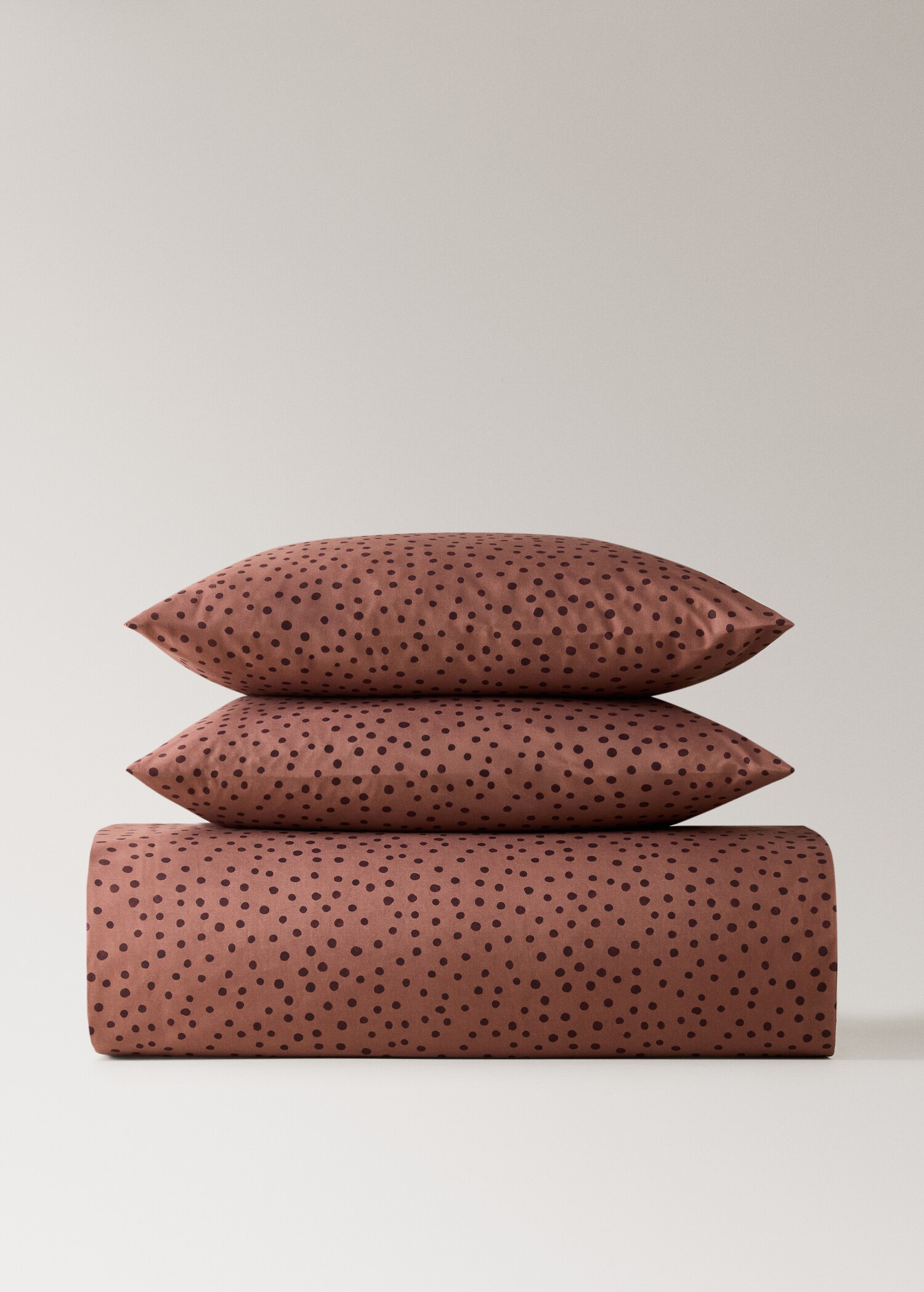 Percale cotton duvet cover, 200 thread count, polka dot print, bed size 150/160 cm - Details of the article 4