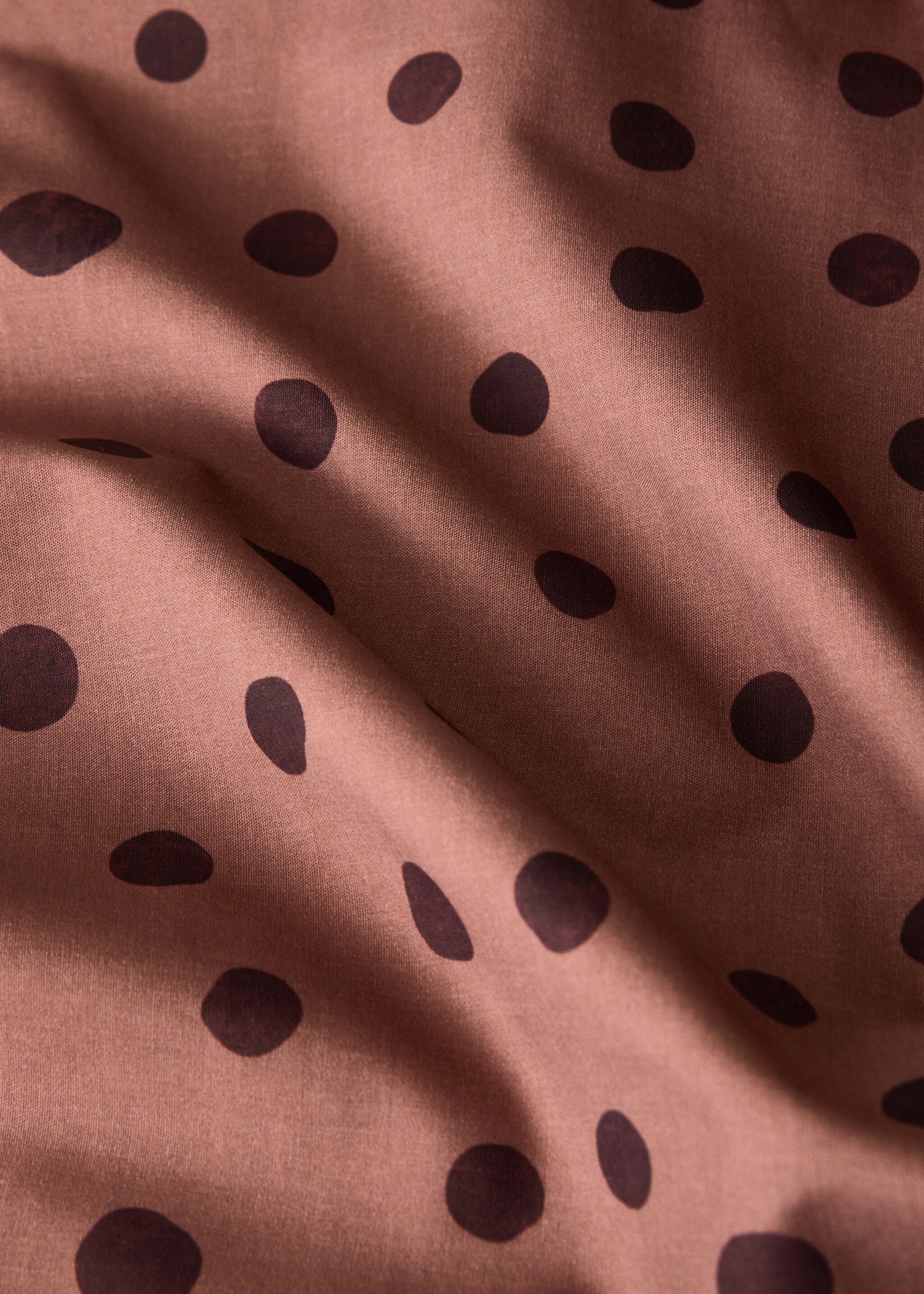 Percale cotton duvet cover 200 thread count polka dot print for bed 180/200 cm - Details of the article 2, Burnt Orange. Ref: 17001640-00.