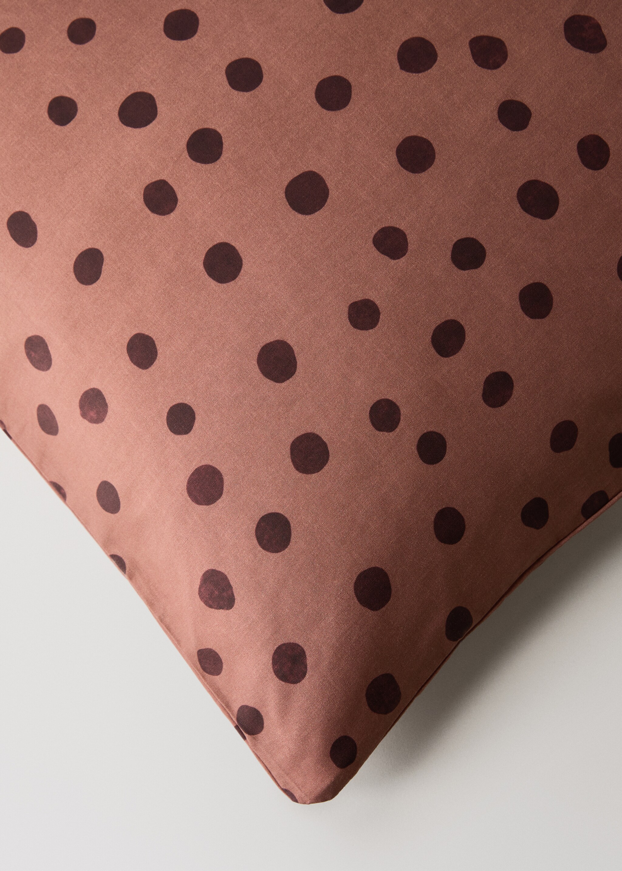 Percale cotton duvet cover 200 thread count polka dot print for bed 180/200 cm - Details of the article 3, Burnt Orange. Ref: 17001640-00.