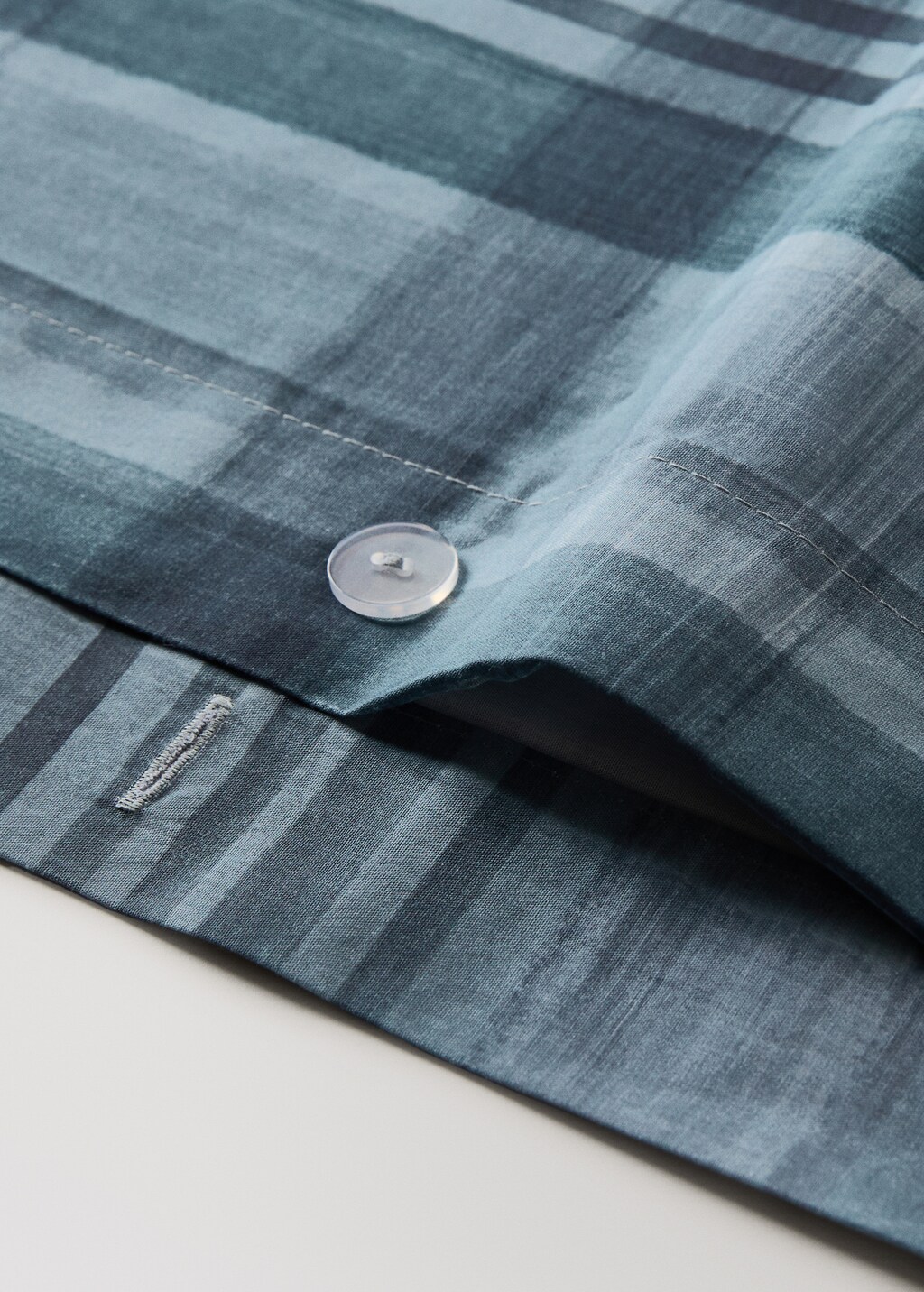 Percale cotton watercolor check-print duvet cover for cm bed