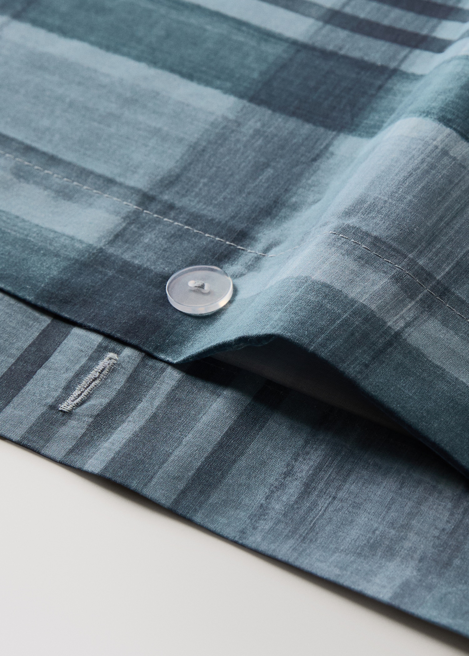 Watercolour check print percale cotton duvet cover for 135 cm bed - Details of the article 1