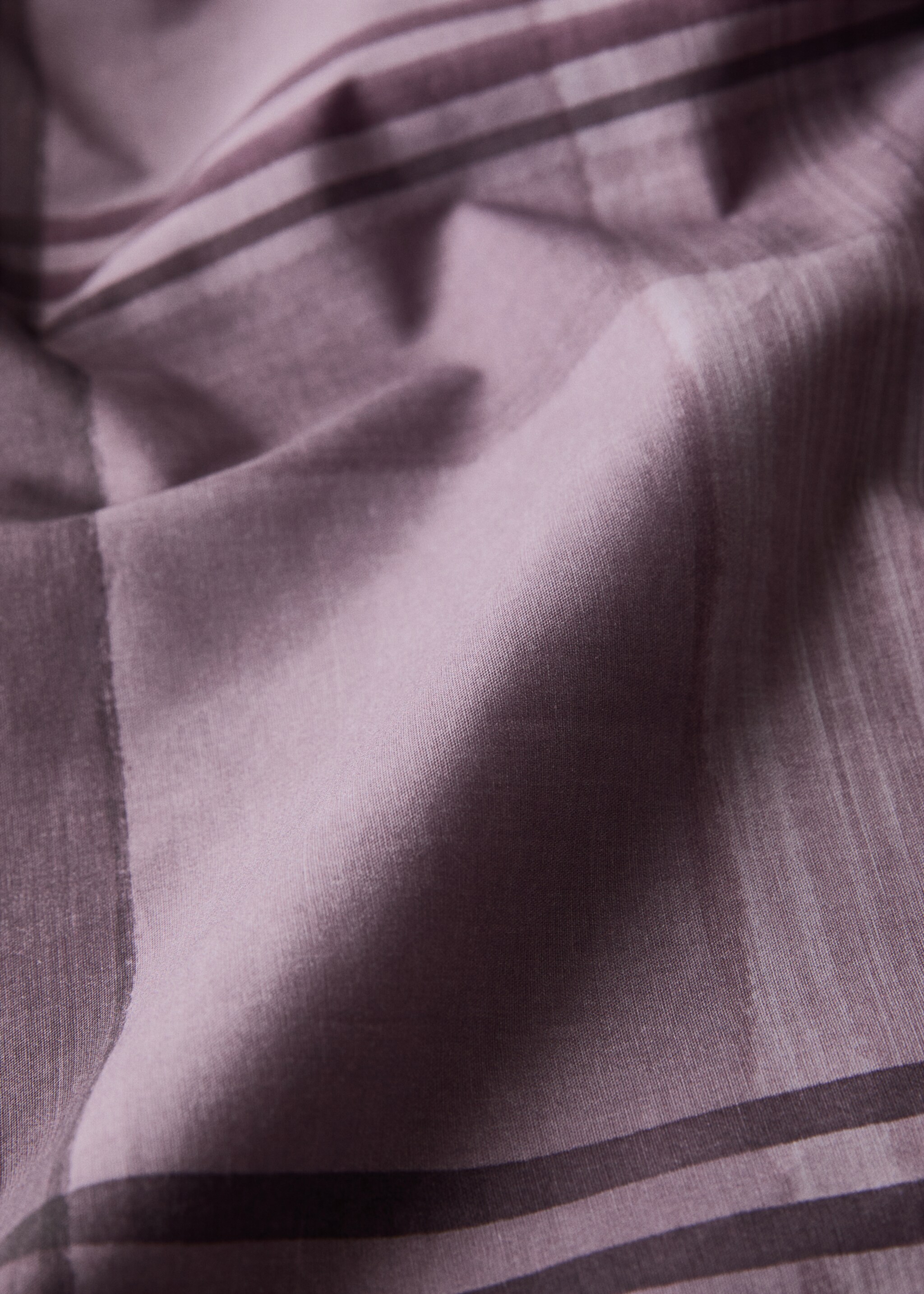 Percale cotton watercolour check-print duvet cover for 180/200 cm bed - Details of the article 2, Plum. Ref: 17001645-00.