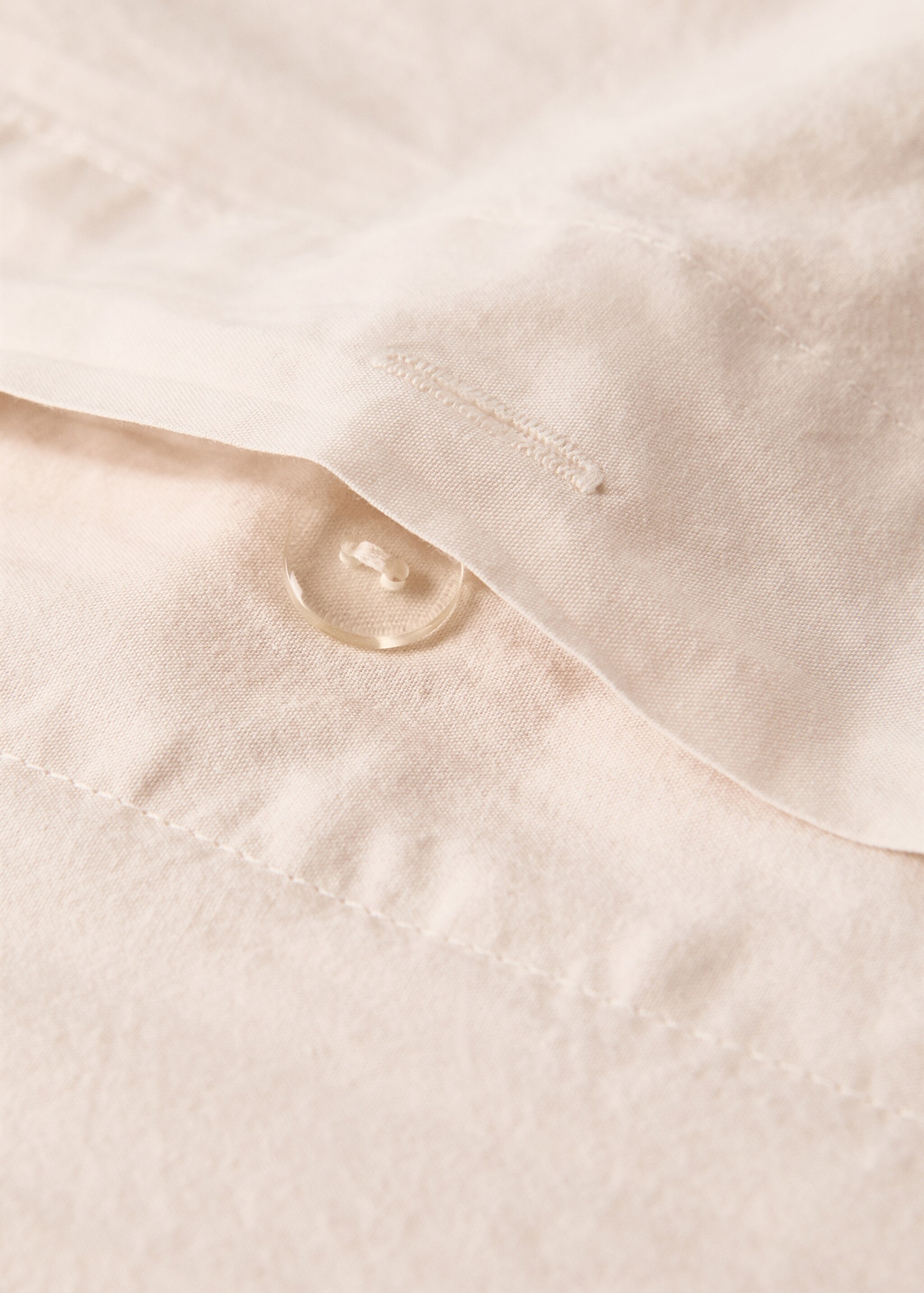 Dubbel doorgestikt dekbedovertrek van gewassen katoen voor kinderbed 90 cm - Detail van het artikel 1, Ecru. Ref: 17001650-00.