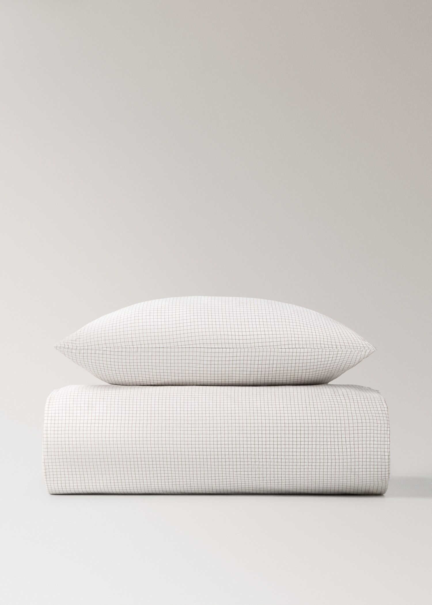 Children's duvet cover in yarn-dyed cotton with mini-check pattern for 90 cm bed - Article without model